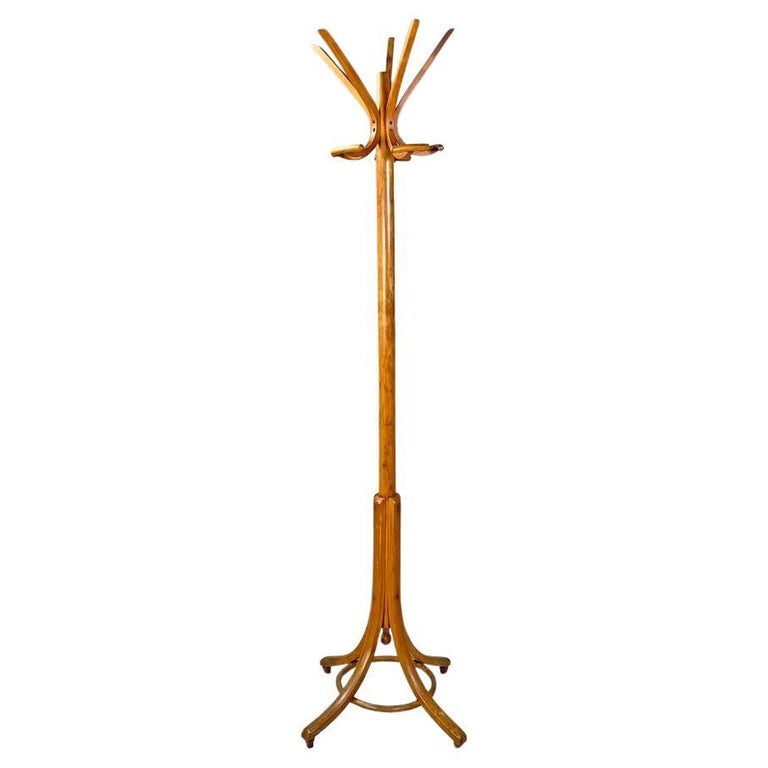 Perchero de suelo de madera Art Nouveau austriaco de Thonet
