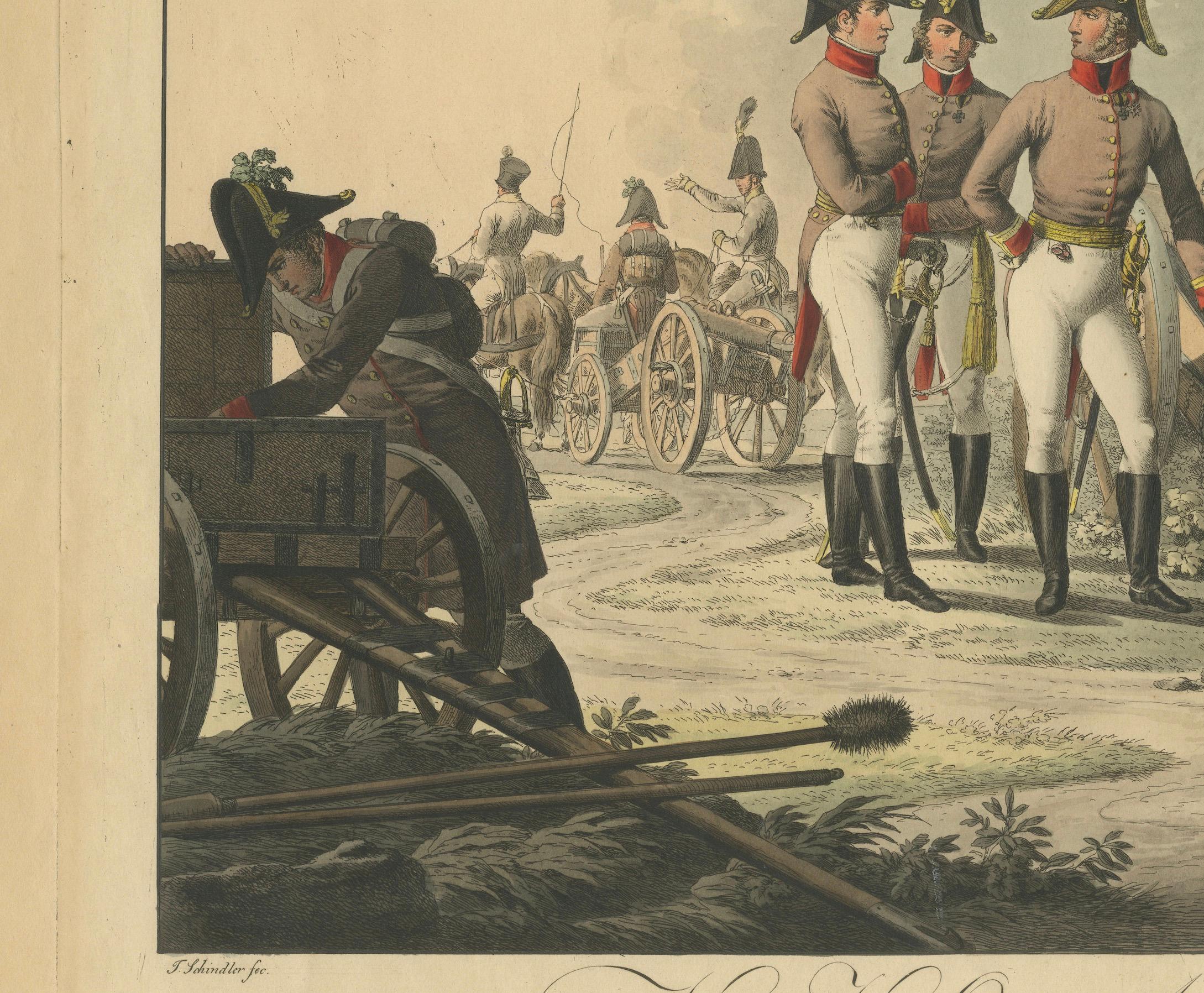 Austrian Artillery and Transport Corps during the Napoleonic Wars, circa 1820 In Good Condition For Sale In Langweer, NL