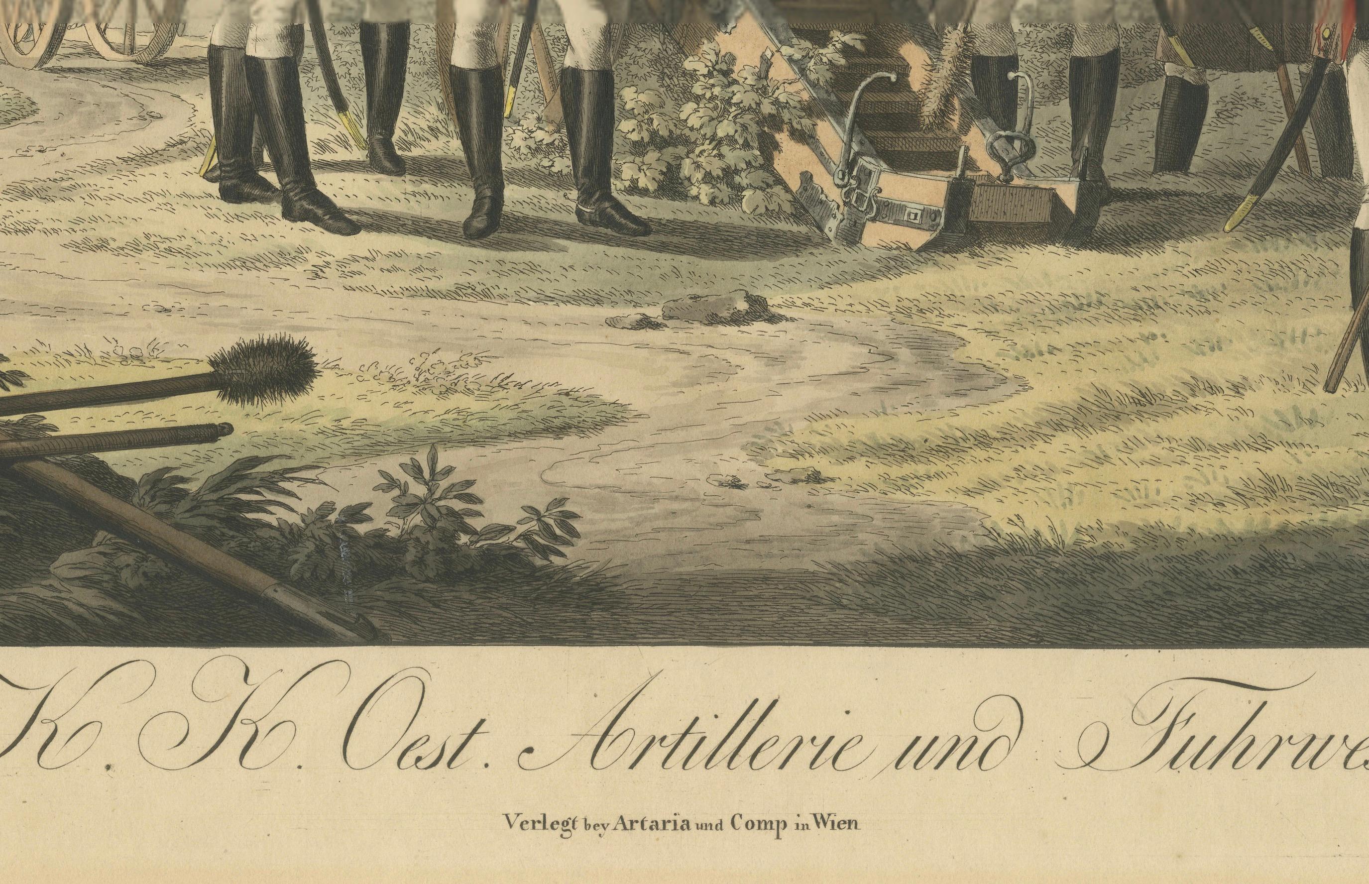Early 19th Century Austrian Artillery and Transport Corps during the Napoleonic Wars, circa 1820 For Sale