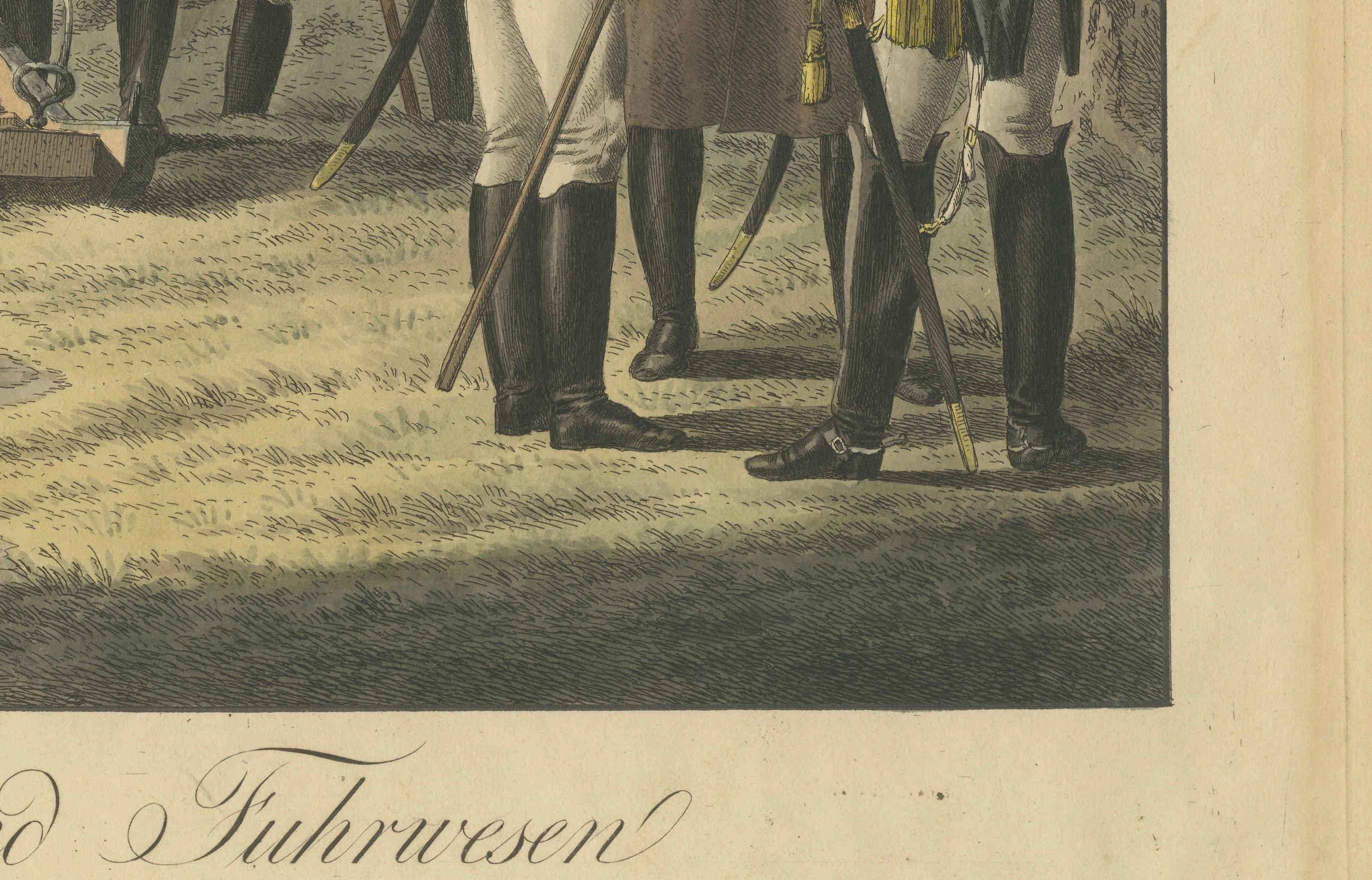 Paper Austrian Artillery and Transport Corps during the Napoleonic Wars, circa 1820 For Sale