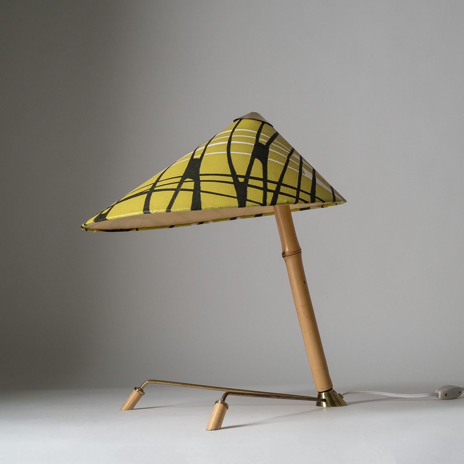 Austrian Bamboo Table Lamp, 1950s For Sale 4