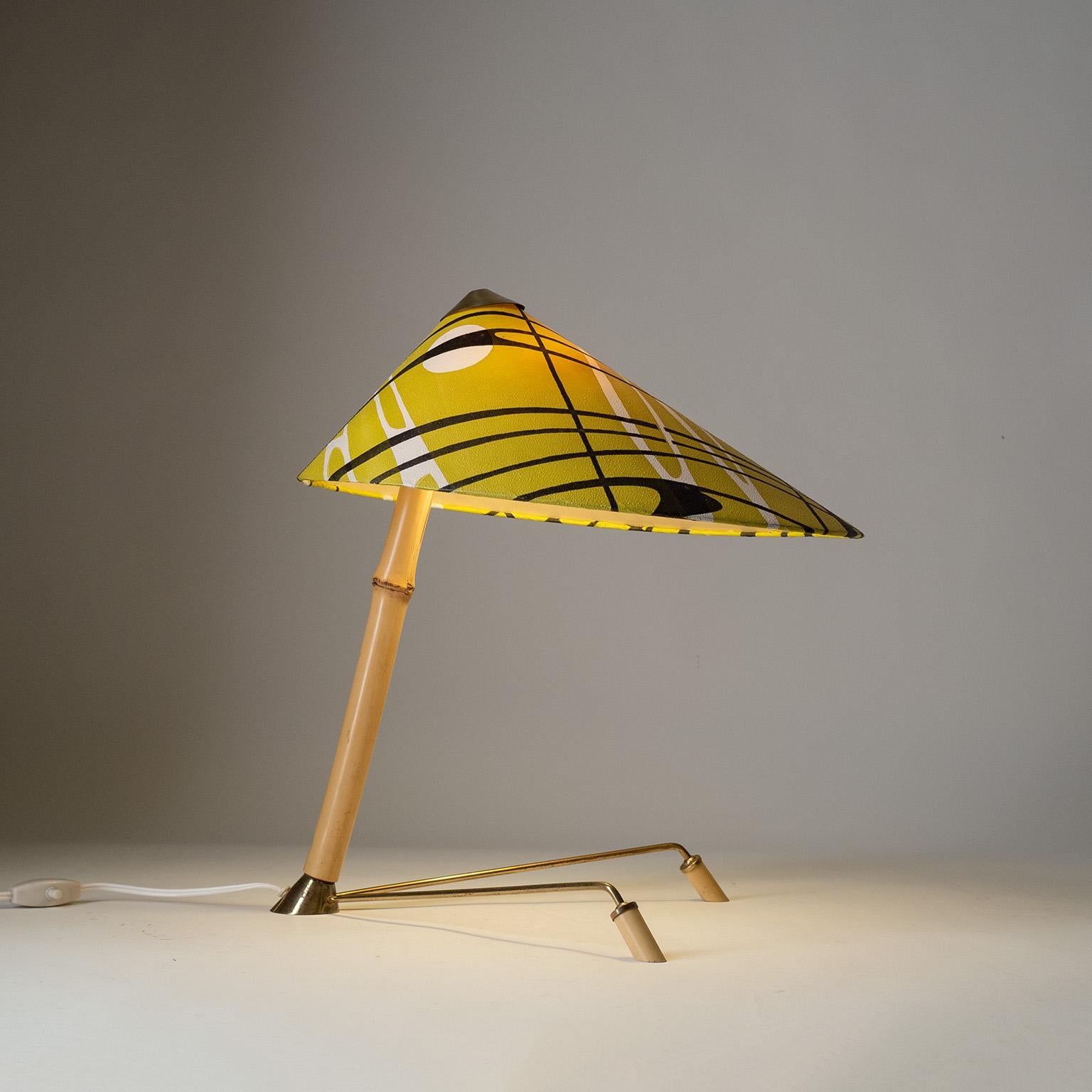 Austrian Bamboo Table Lamp, 1950s For Sale 5