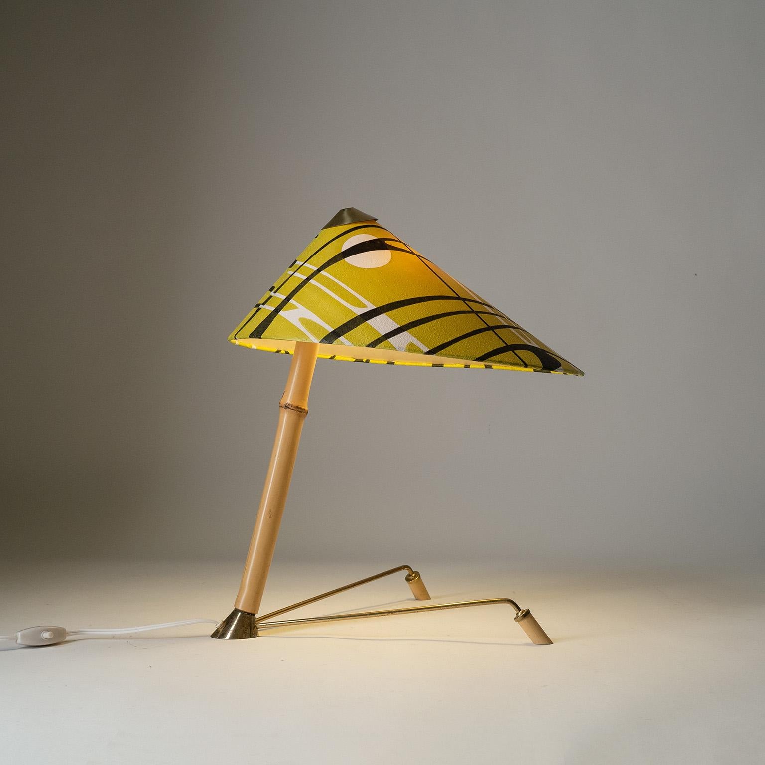 Austrian Bamboo Table Lamp, 1950s In Good Condition For Sale In Vienna, AT