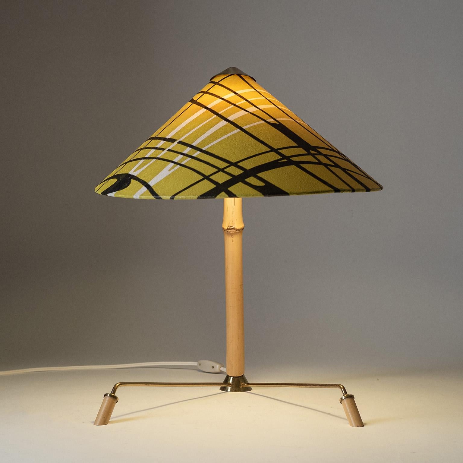 Austrian Bamboo Table Lamp, 1950s For Sale 2