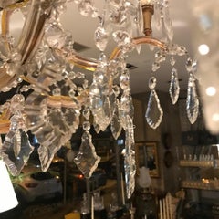 Austrian Basked Shaped Crystal Chandelier