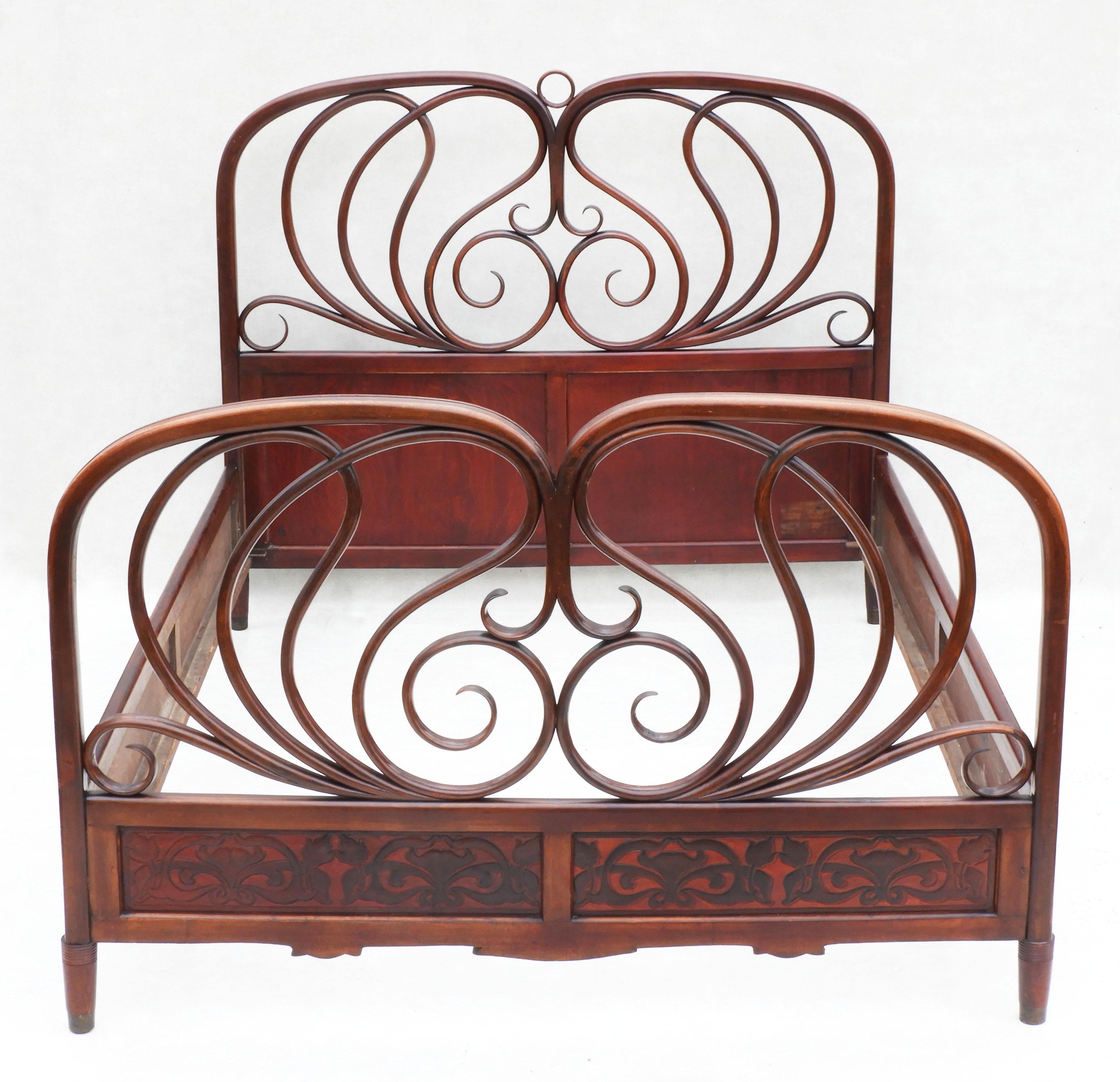 Vienna Secession Austrian Bentwood Bed by Jacob & Josef Kohn C1900 For Sale
