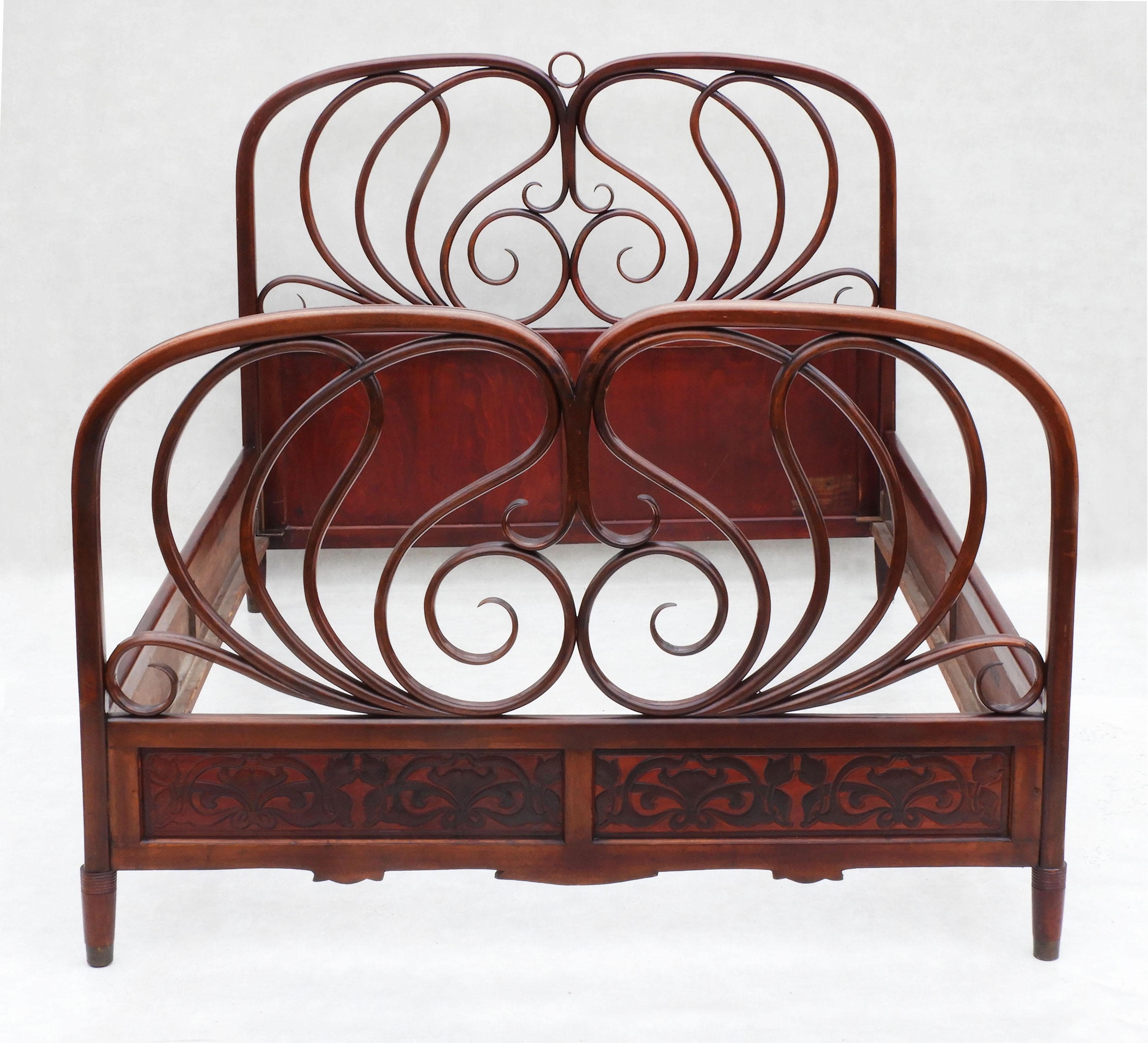 Early 20th Century Austrian Bentwood Bed by Jacob & Josef Kohn C1900 For Sale
