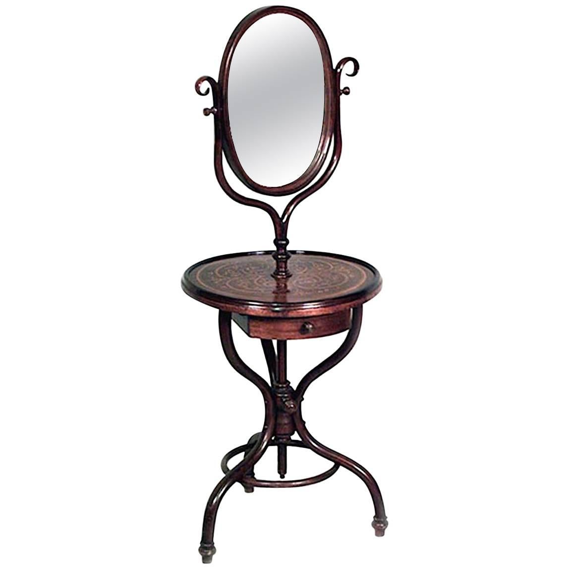 Austrian Bentwood Shaving Stand / Dressing Mirror For Sale