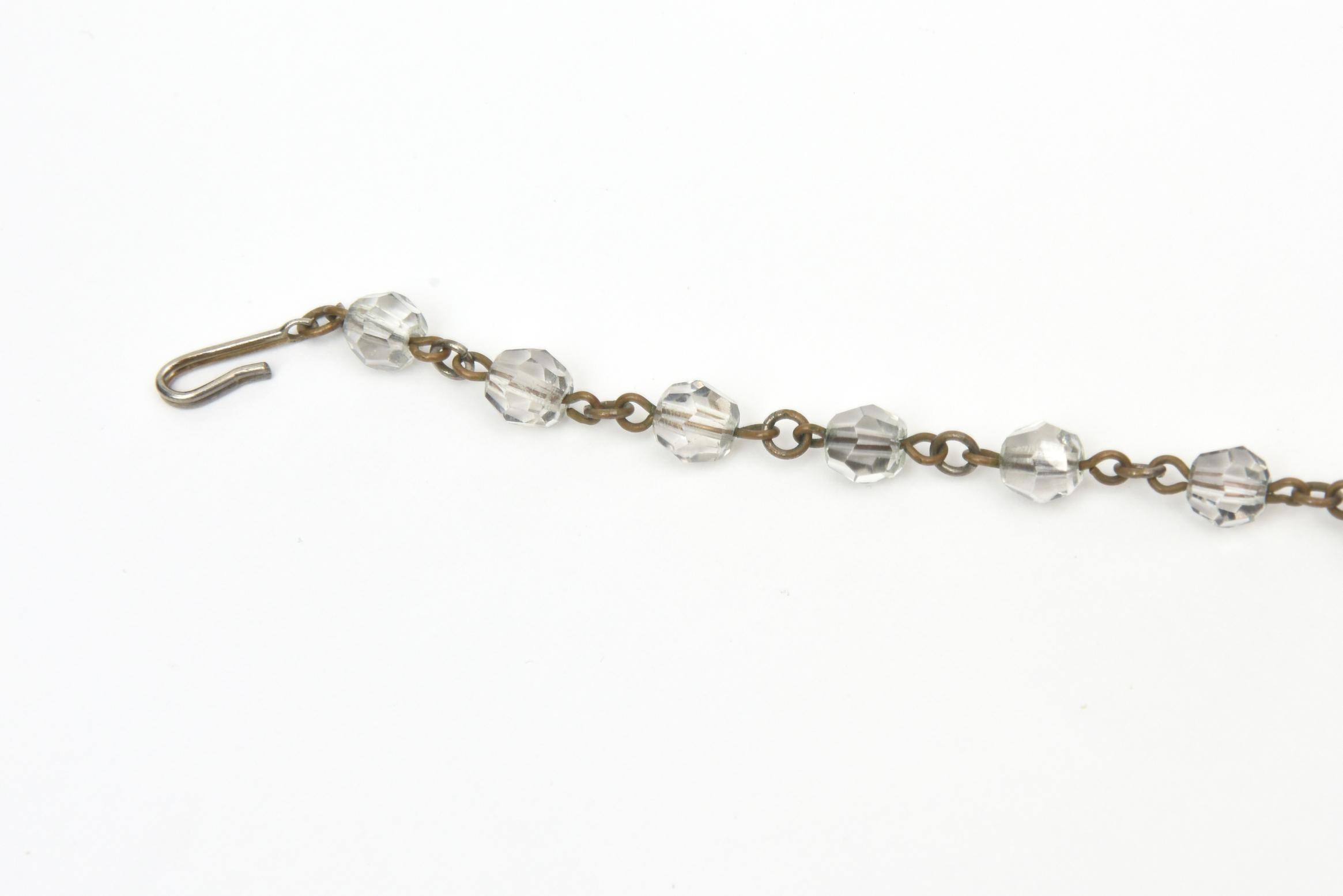 Austrian Beveled Cut Crystals Tiered Bib Necklace Vintage For Sale 3