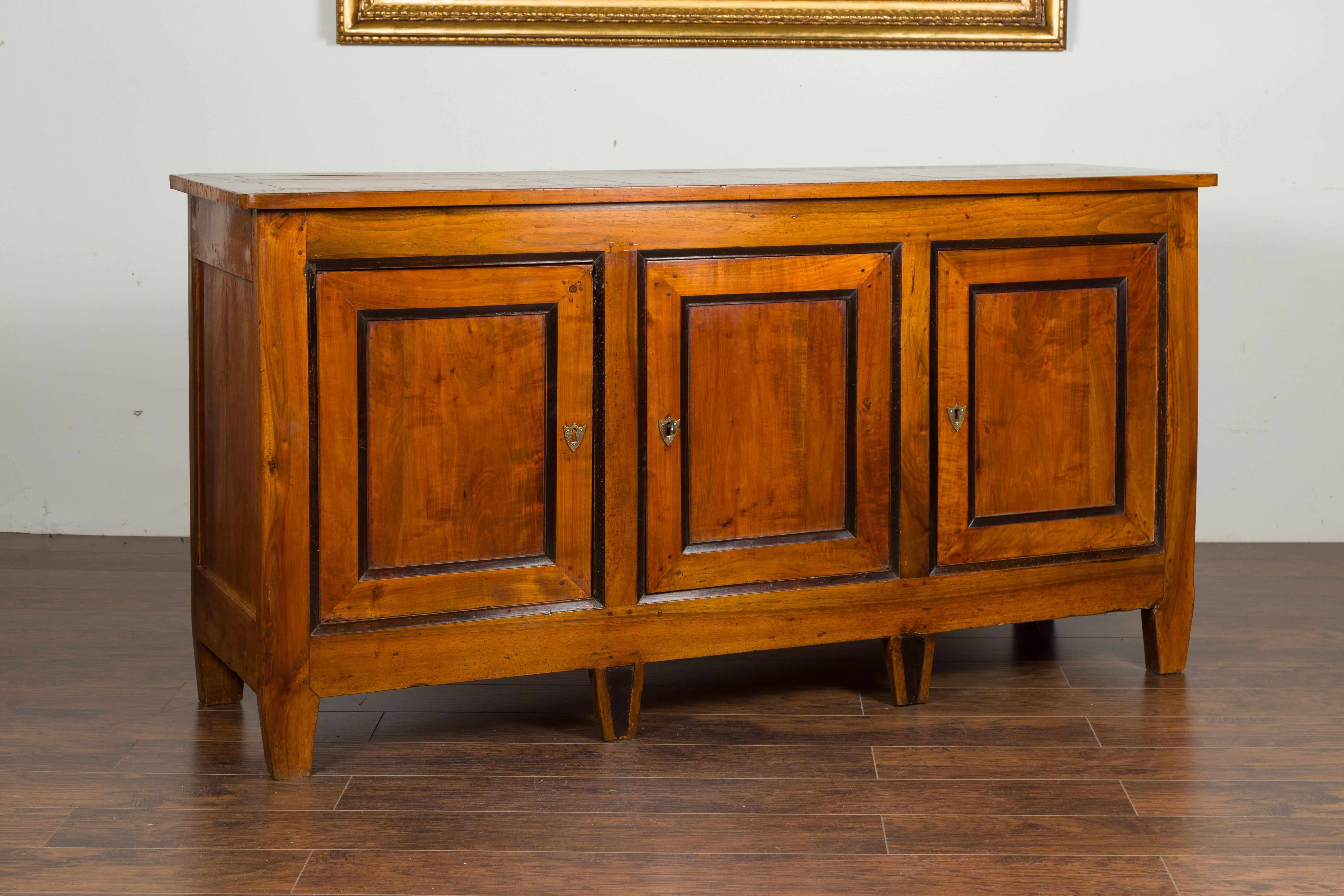 Austrian Biedermeier 1840s Walnut Three-Door Enfilade with Ebonized Accents 9