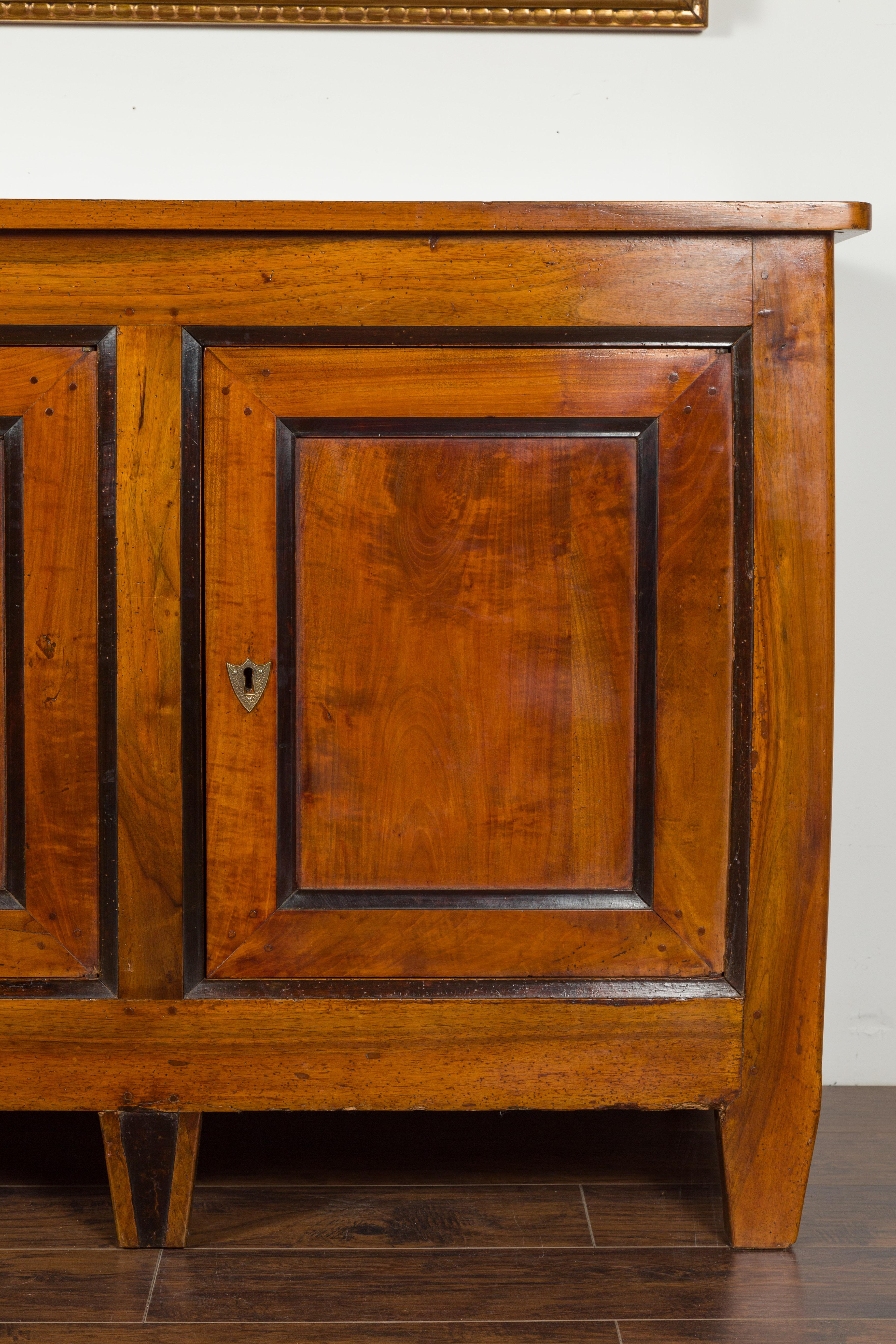 Austrian Biedermeier 1840s Walnut Three-Door Enfilade with Ebonized Accents 3