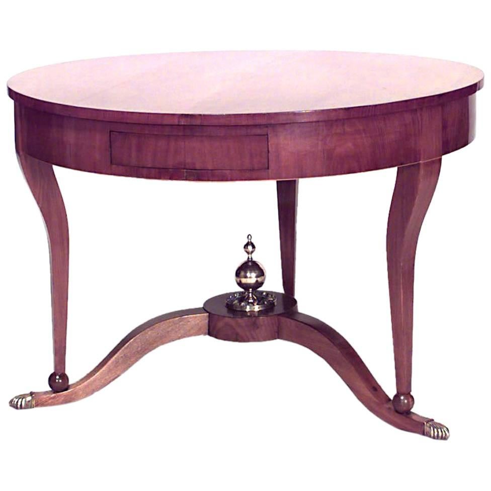 Austrian Biedermeier Cherrywood Round Center Table For Sale
