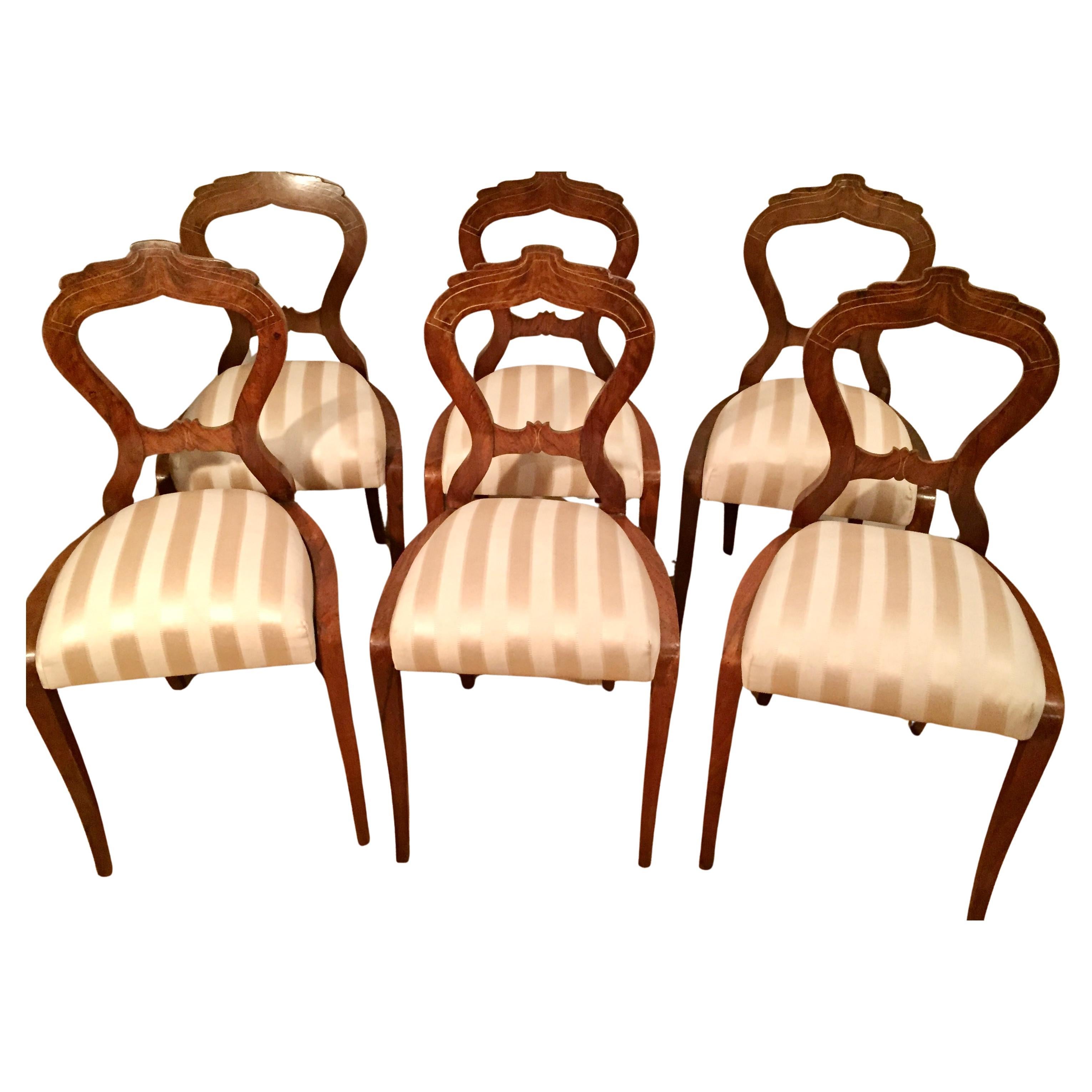 Juego de 6 sillas austriacas Biedermeier 1820 Danhauser