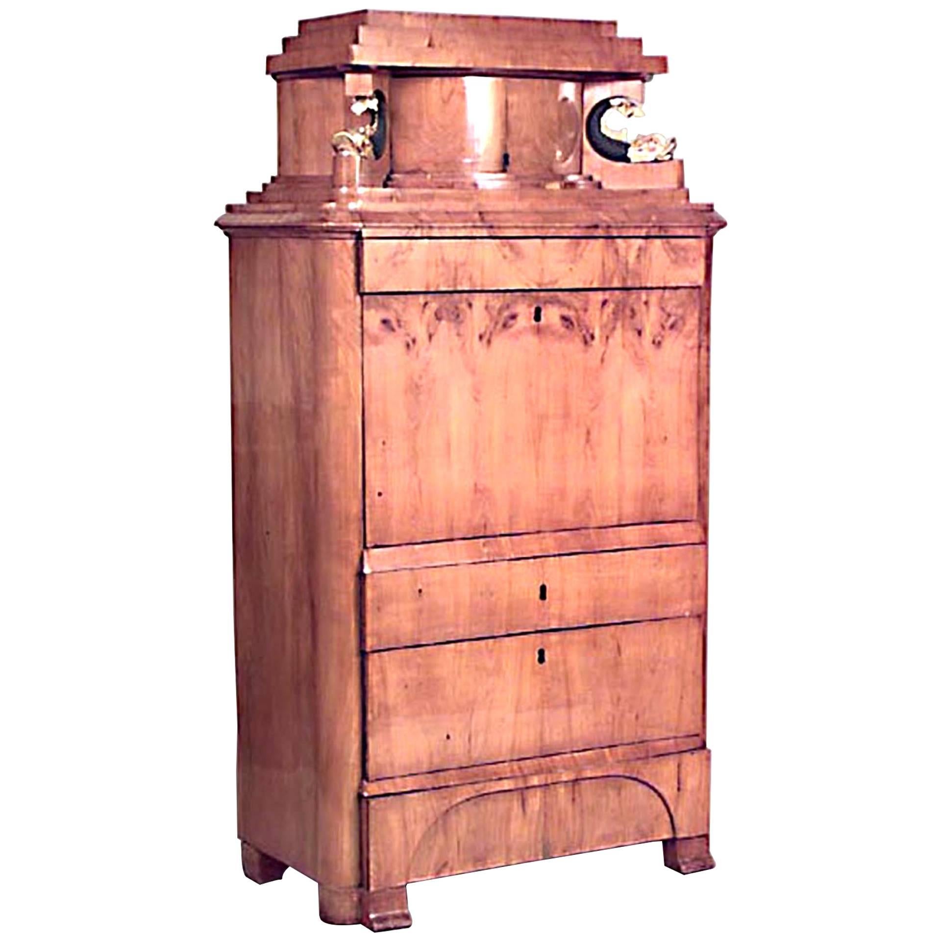 Österreichischer Biedermeier Sekretär aus Kirschbaumholz im Angebot