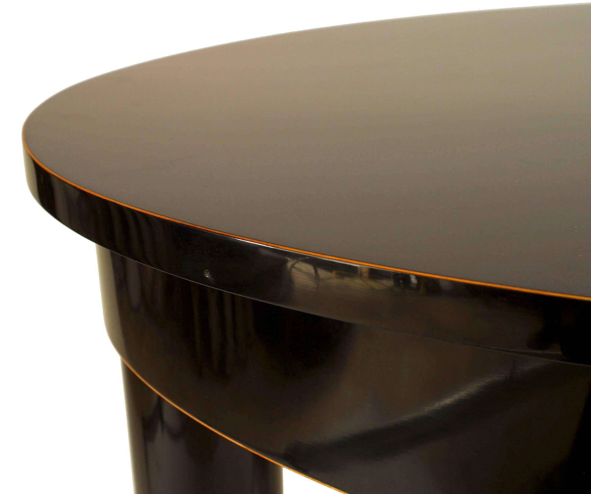 Austrian Biedermeier Ebonized Oval Table Desk For Sale 1