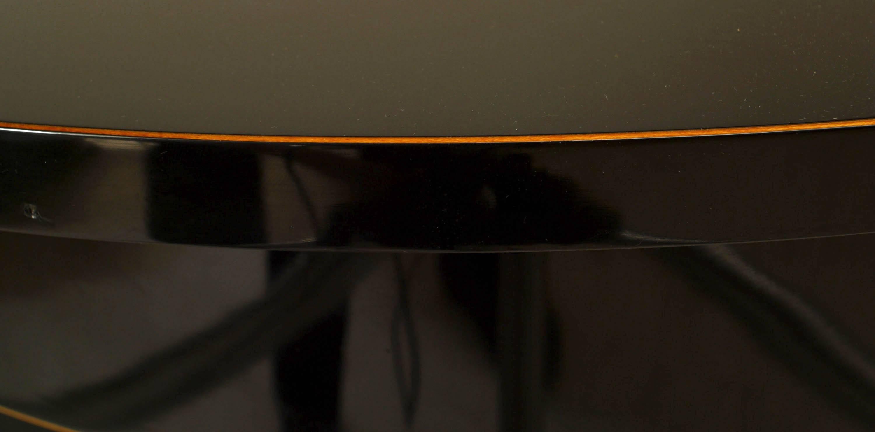 Austrian Biedermeier Ebonized Oval Table Desk For Sale 2