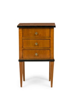 Austrian Biedermeier Cherrywood Bedside Commode with 3 Drawers