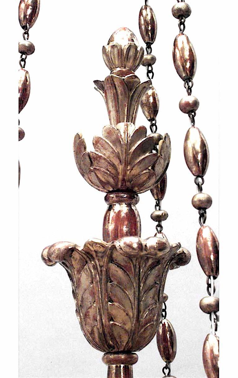 Austrian Biedermeier Gilt Carved Chandelier In Good Condition For Sale In New York, NY