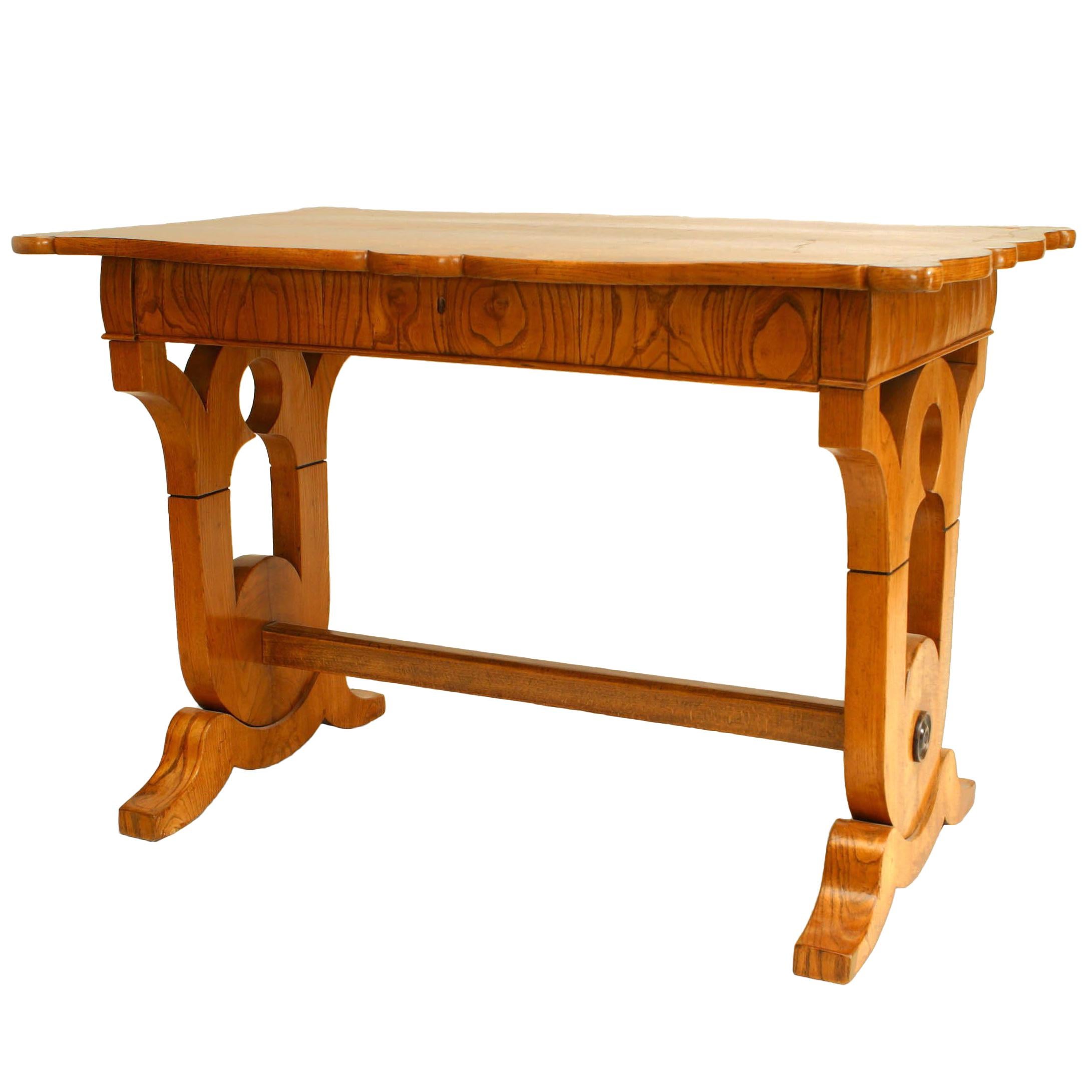Austrian Biedermeier Ash and Fruitwood Table Desk