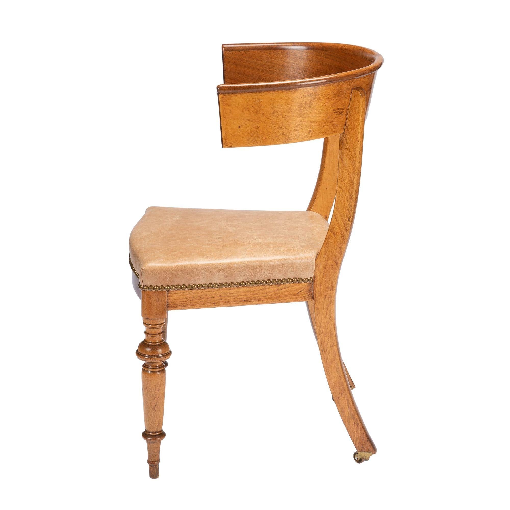 Austrian Biedermeier Klismos Chair '1830' In Good Condition For Sale In Kenilworth, IL