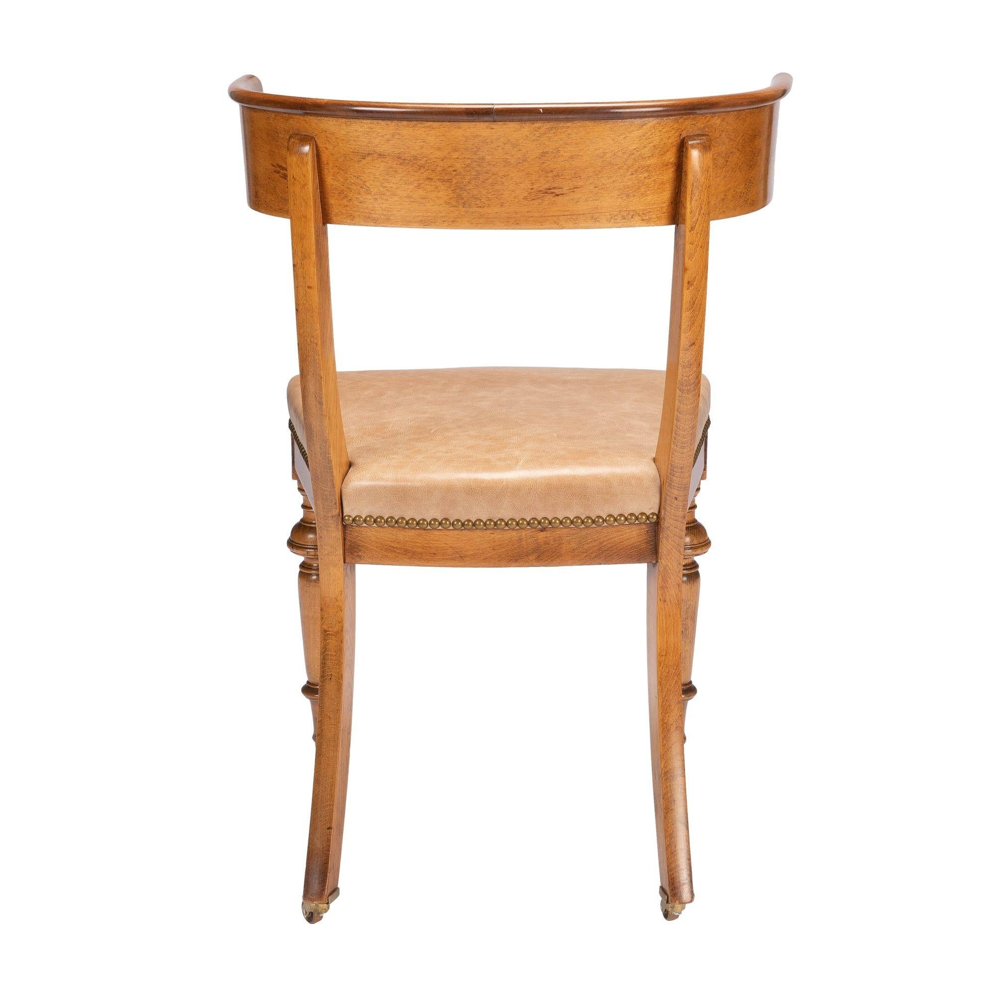 Brass Austrian Biedermeier Klismos Chair '1830' For Sale