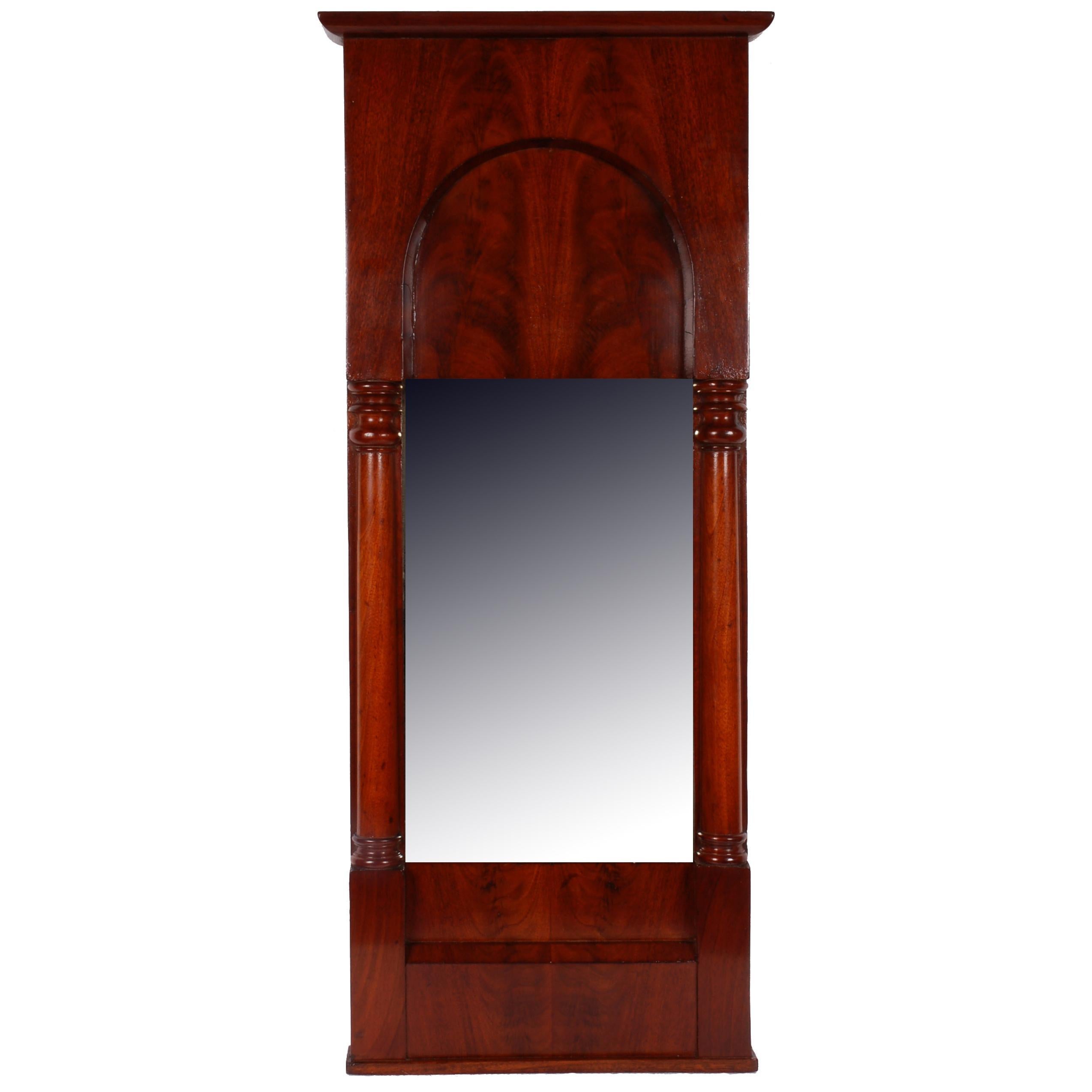 19th Century Austrian Biedermeier Mahogany Pier Mirror For Sale