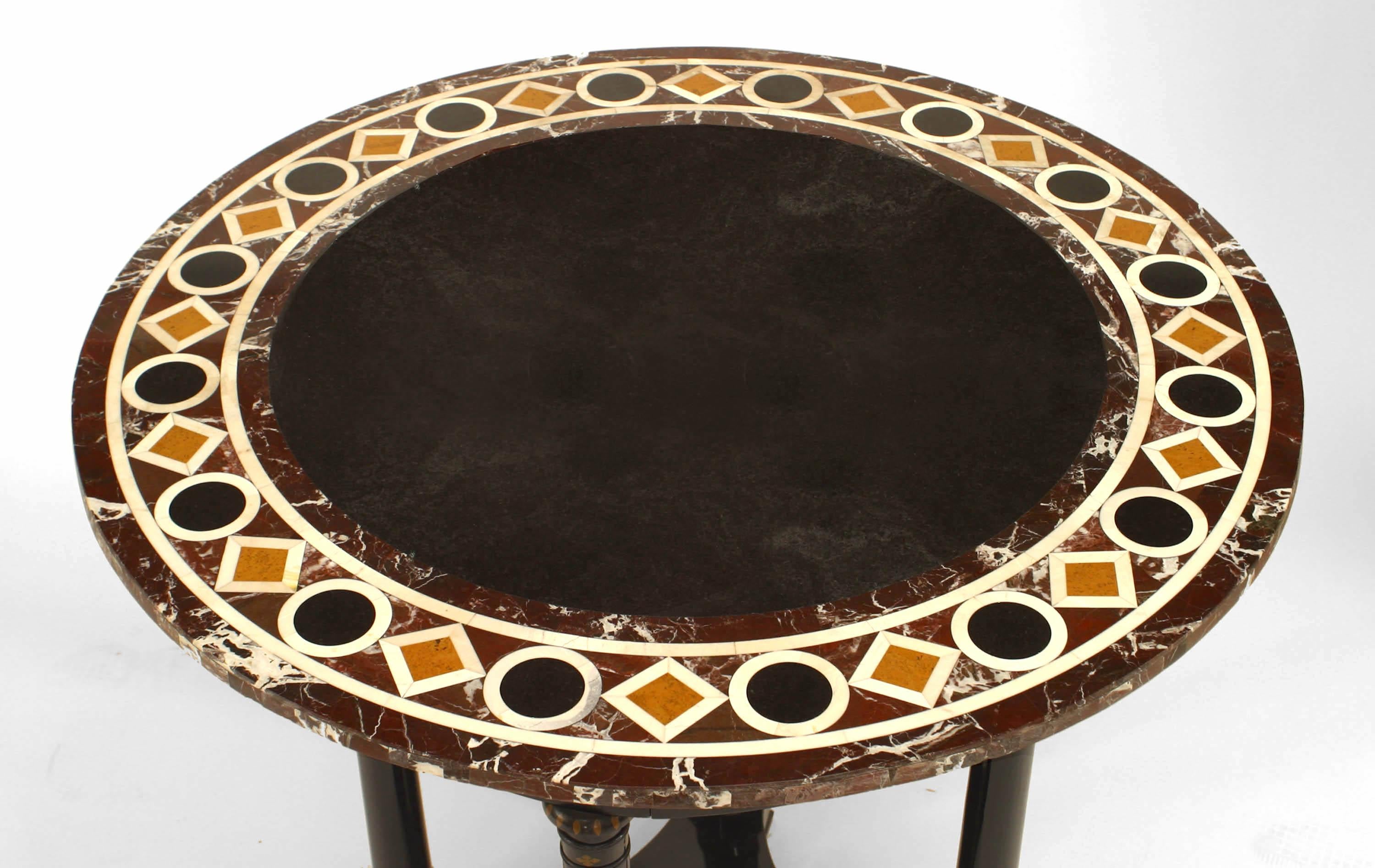 Austrian Biedermeier Marble Top Center Table In Good Condition For Sale In New York, NY
