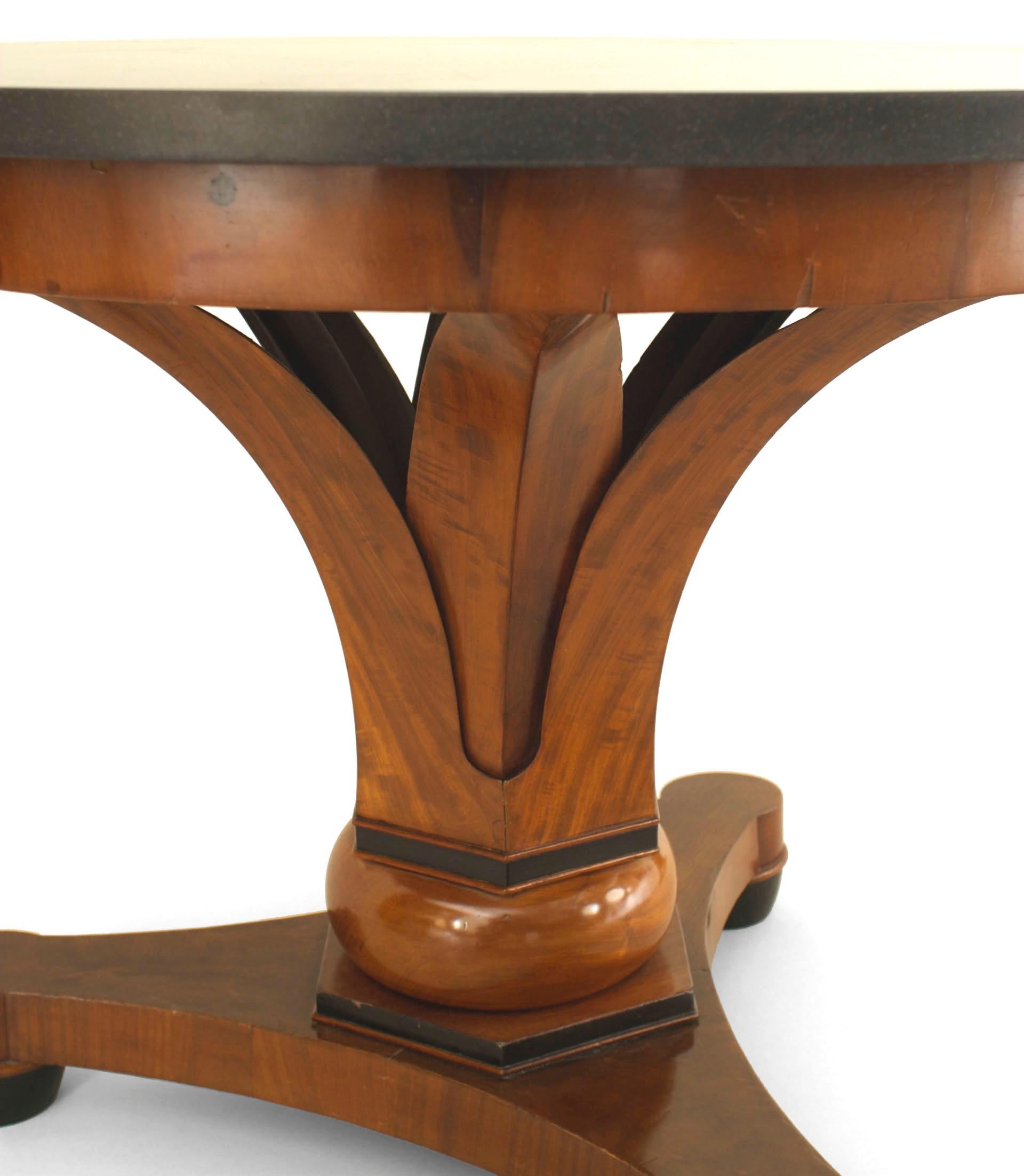 Mid-19th Century Austrian Biedermeier Mahogany and Black Marble Center Table For Sale