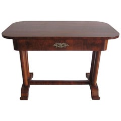 French Late Art Deco / Modern Neoclassical Desk / Console / Vanity in Walnut