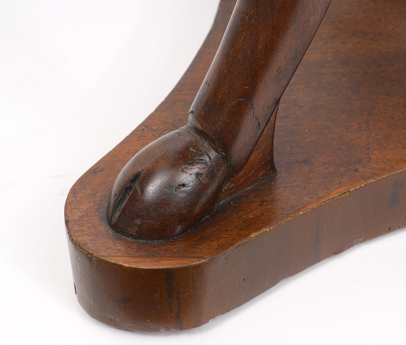 Austrian Biedermeier One Drawer Walnut Sewing Table on Animal Style Carved Legs 4