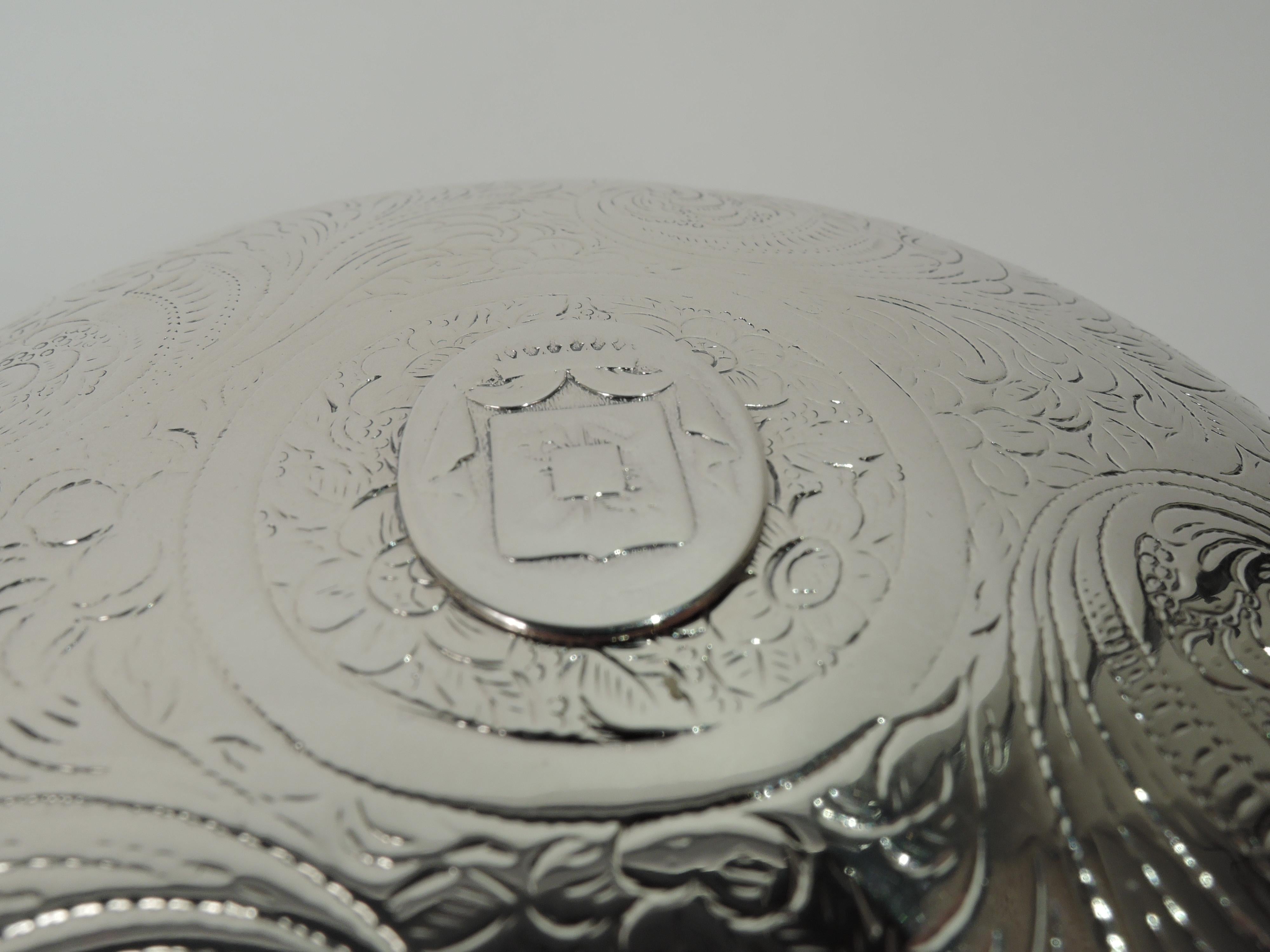 Austrian Biedermeier Silver Box with Coronet and Armorial 1835 In Good Condition In New York, NY