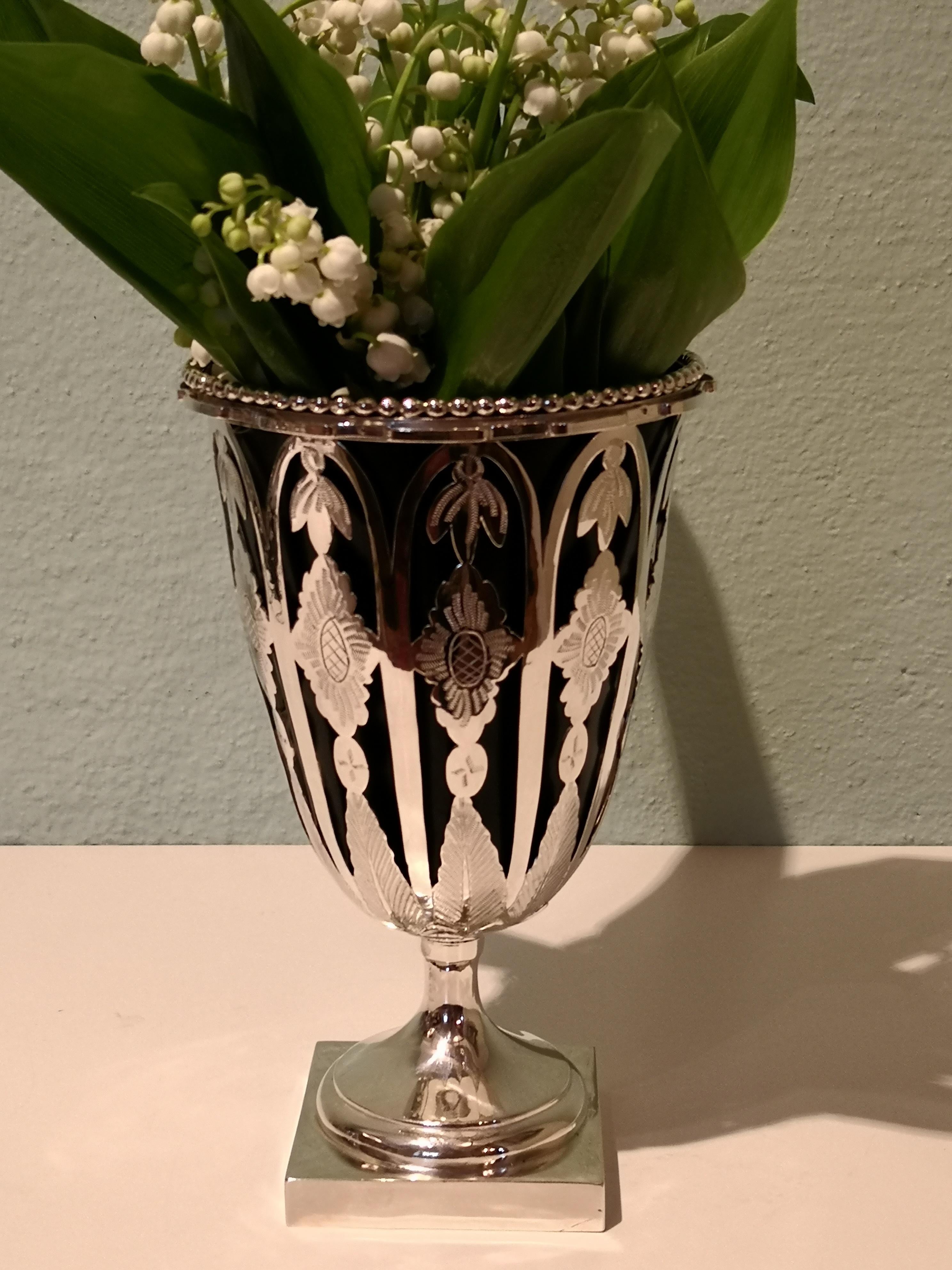 Austrian Biedermeier Silver Vase  4