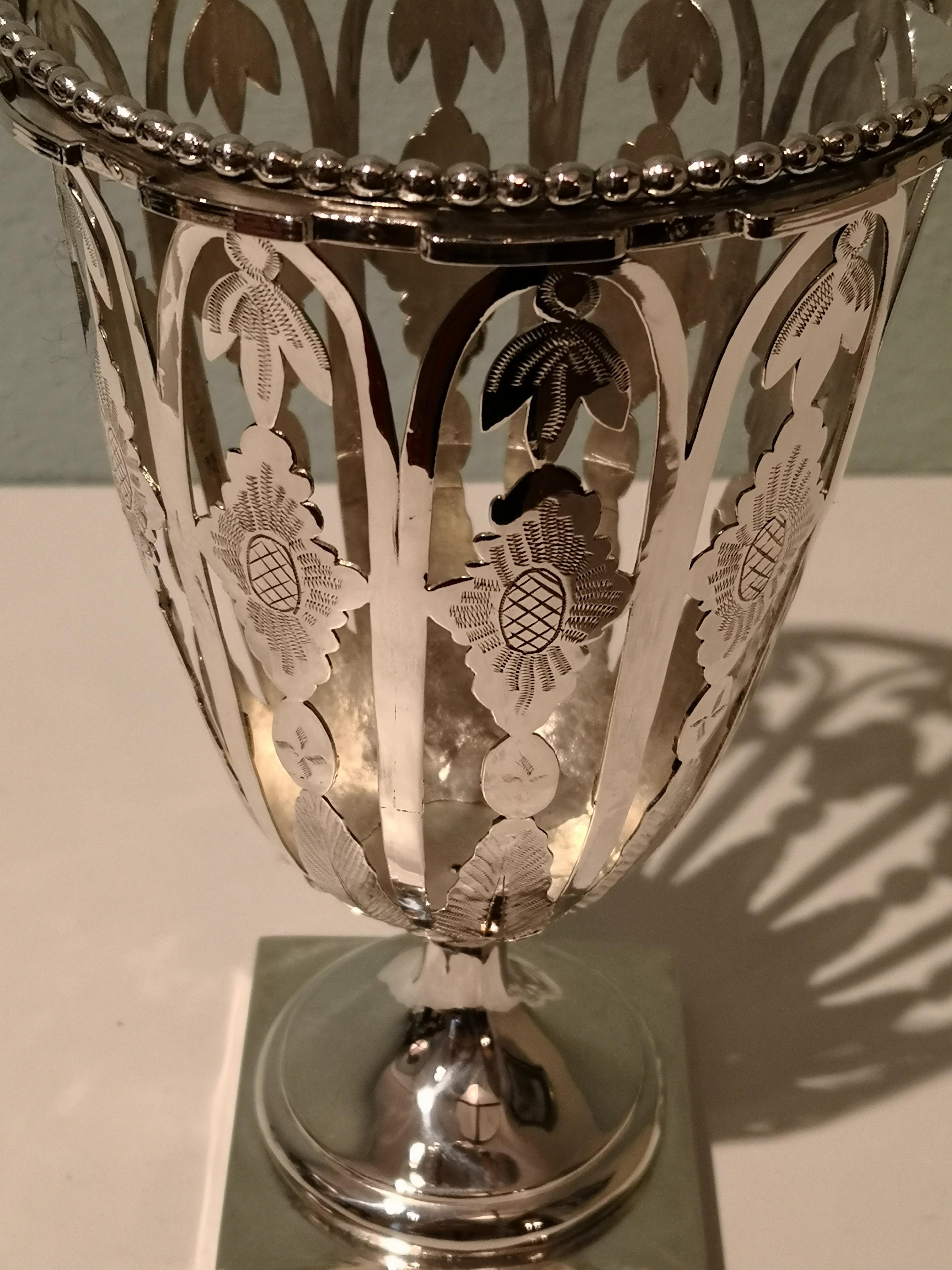 Austrian Biedermeier Silver Vase  In Excellent Condition In Kitzbuhel, AT