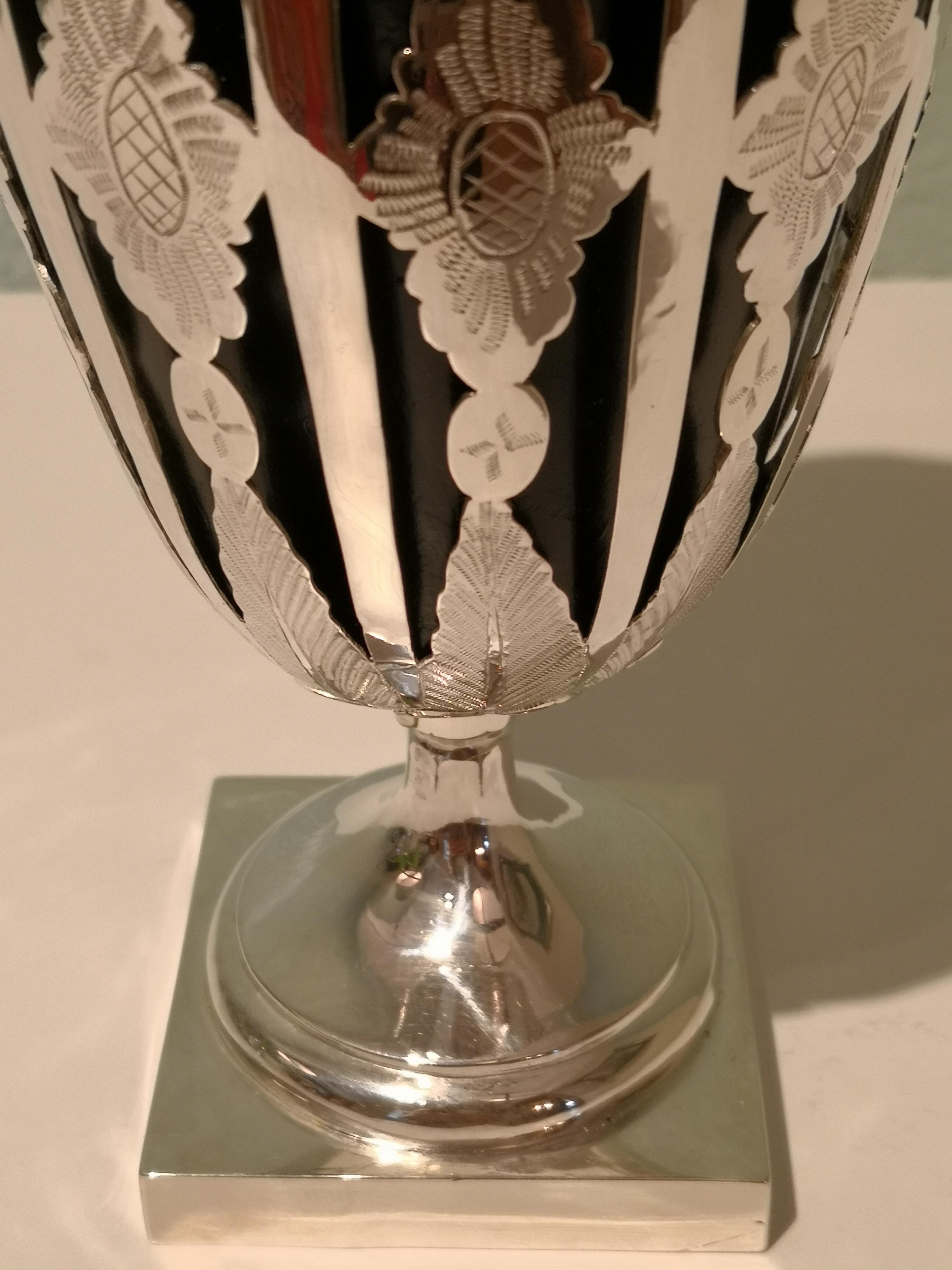 Austrian Biedermeier Silver Vase  1