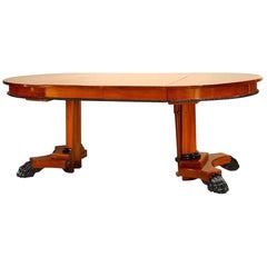 Austiran Biedermeier Mahogany Round Dining Table