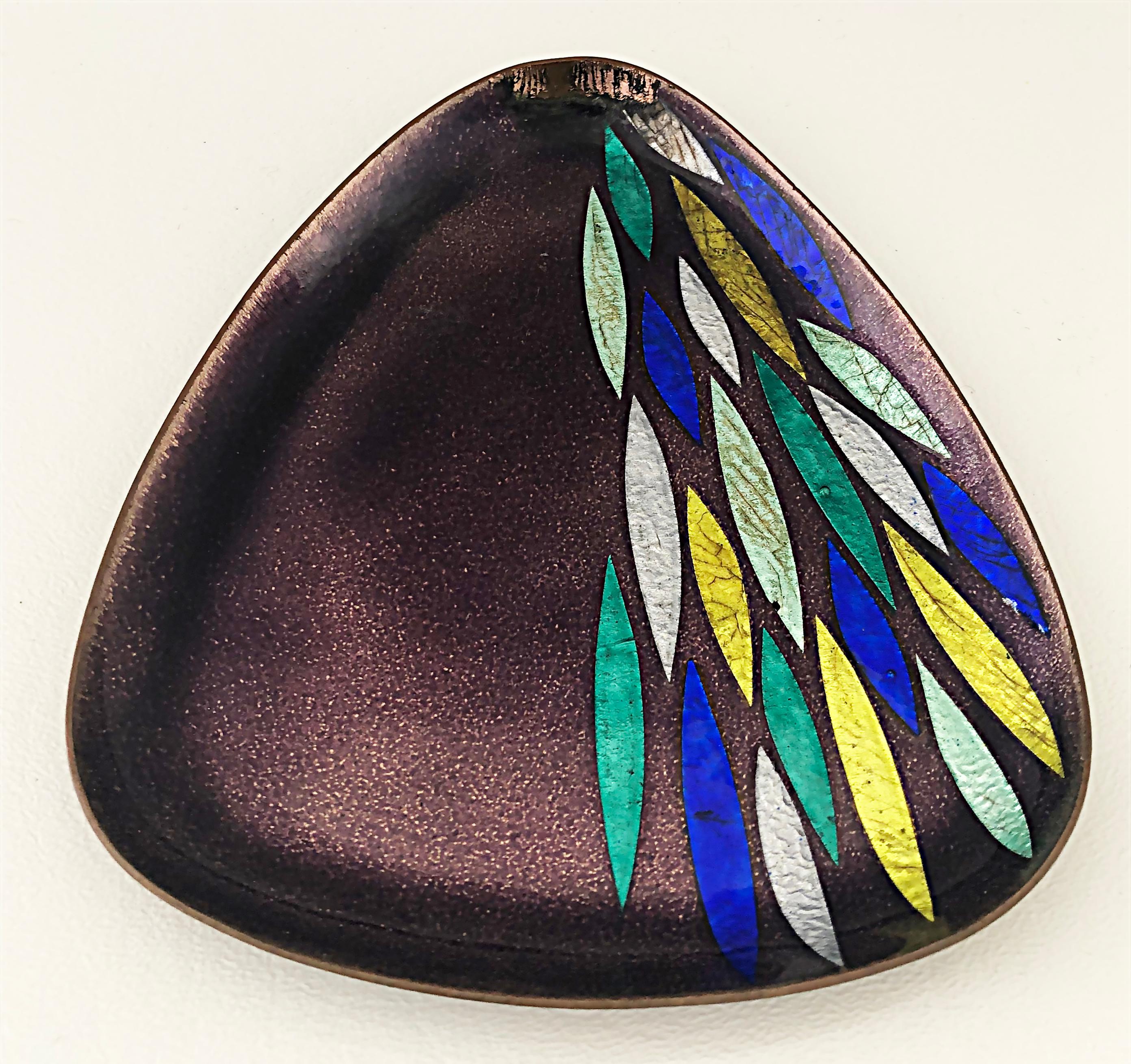 Austrian Black, Starr & Gorham Emaille-Kupferschalen, Wien, 2er-Set (Moderne der Mitte des Jahrhunderts) im Angebot