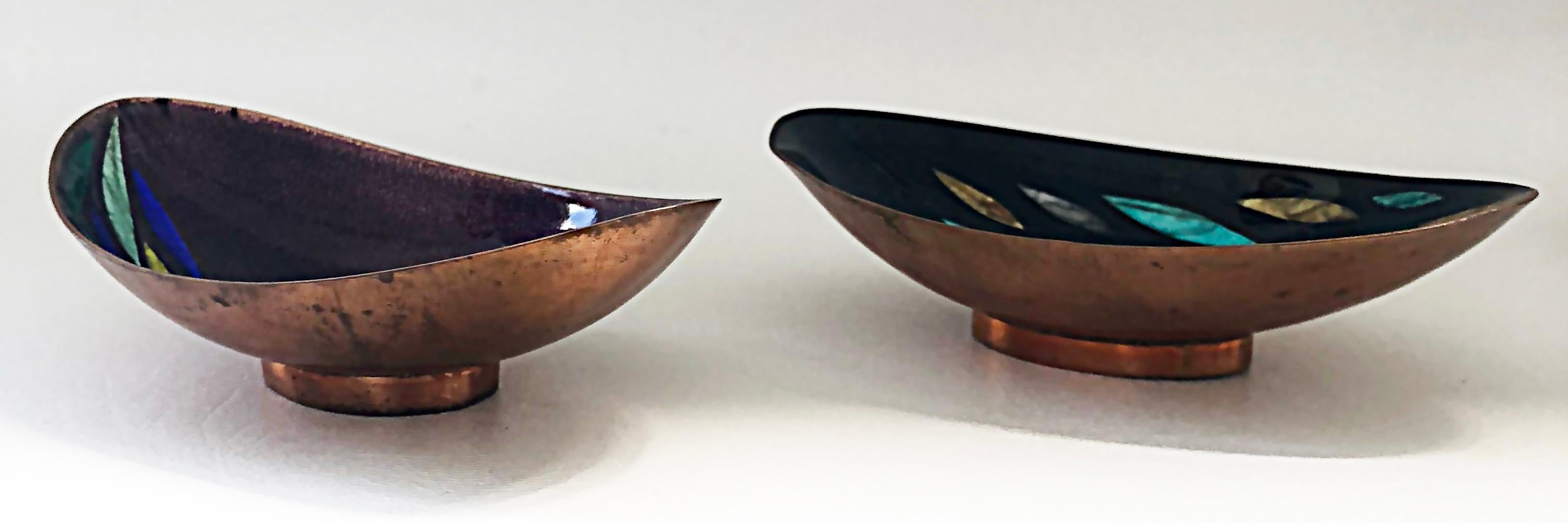Austrian Black, Starr & Gorham Enamel Copper Bowls, Vienna, Set of 3 In Good Condition For Sale In Miami, FL