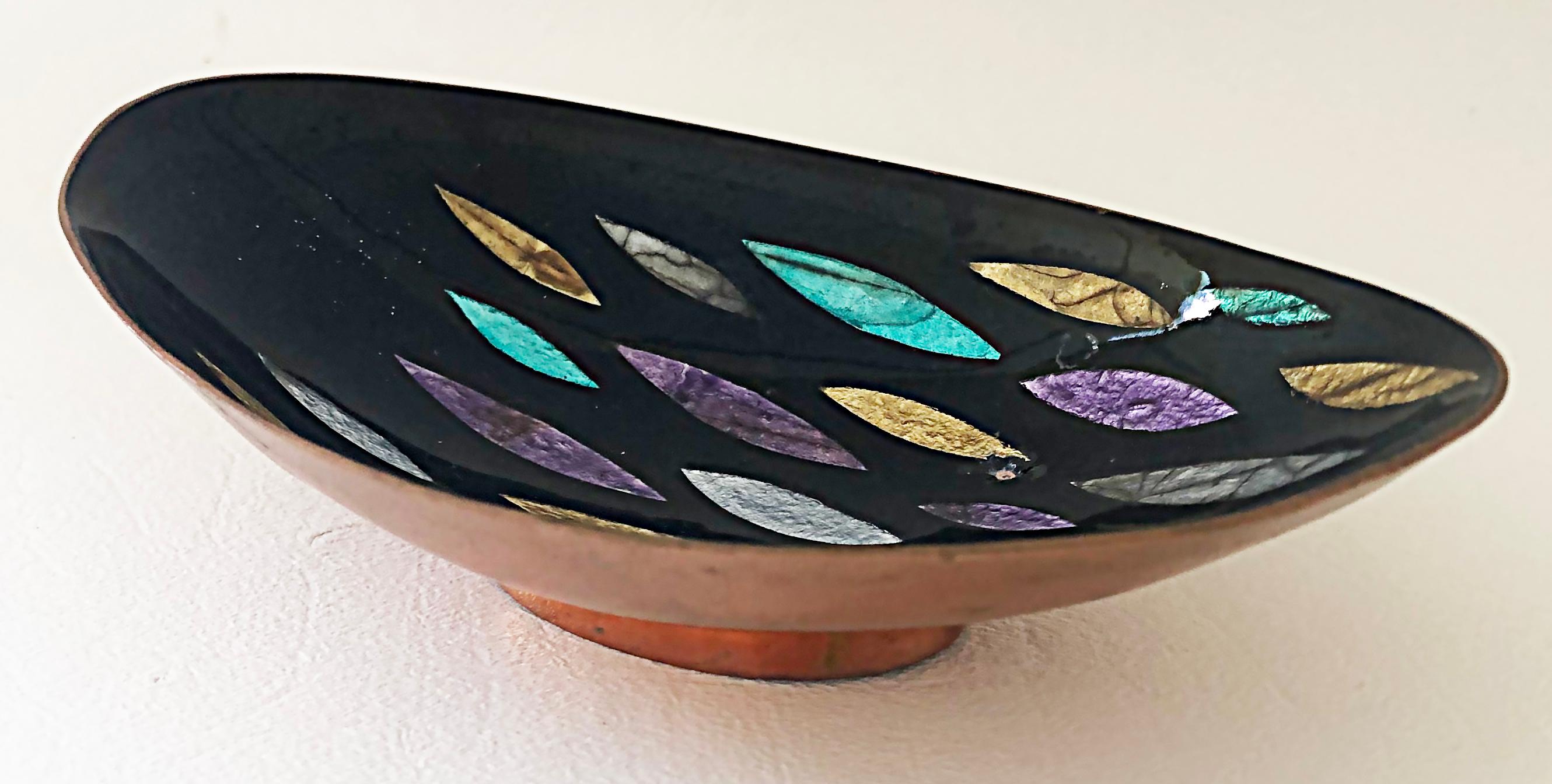 Mid-20th Century Austrian Black, Starr & Gorham Enamel Copper Bowls, Vienna, Set of 3 For Sale
