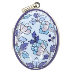 Österreichisches blaues Emaille-Medaillon Michaela Frey Medaillon Medaillon/Locket/Locket Anhänger, Emaille