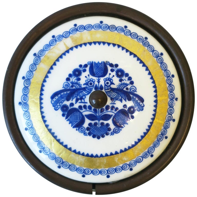 Austrian Blue White and Gold Porcelain Enamel Box For Sale at 1stDibs
