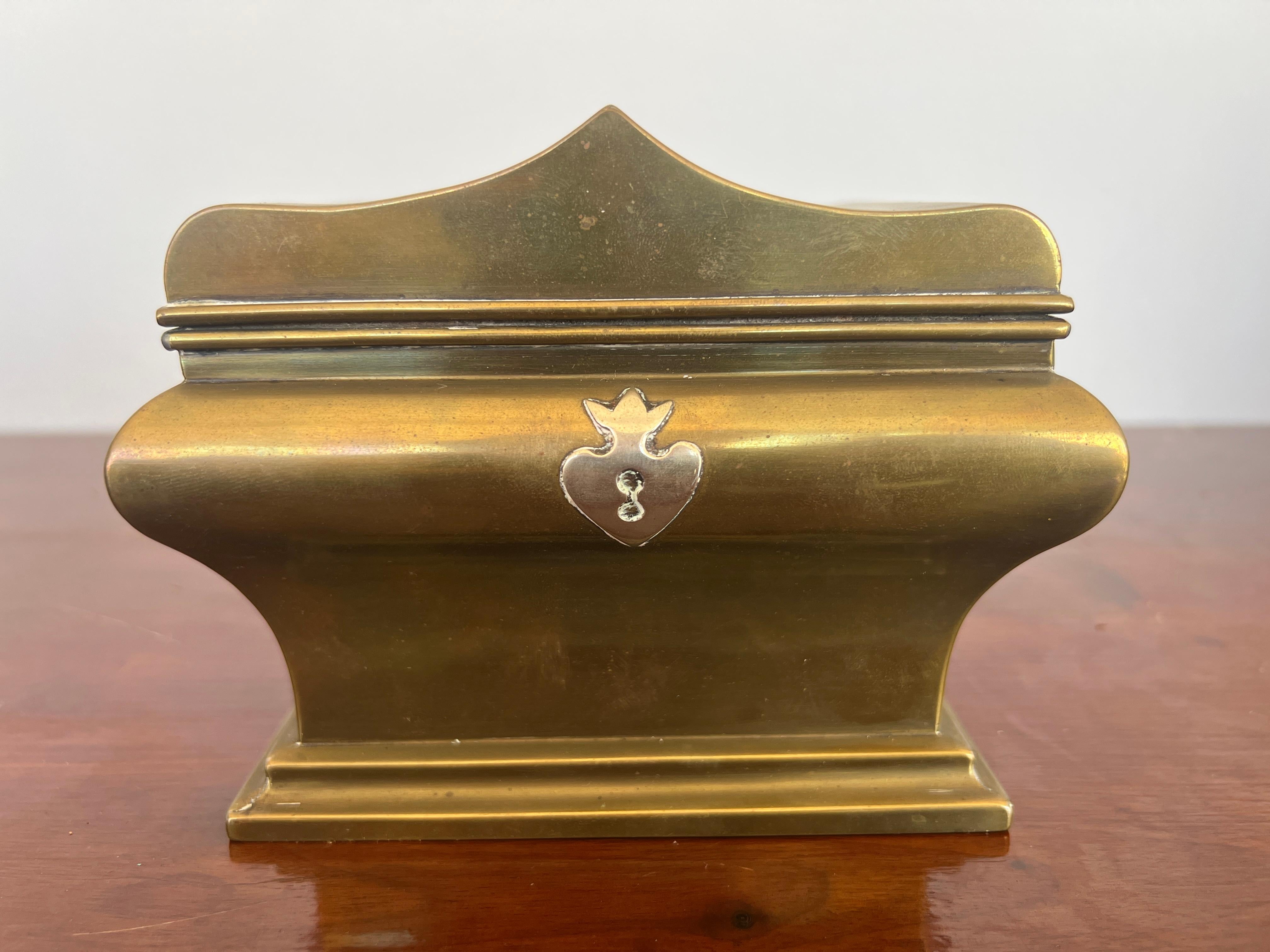 Brass Austrian Bombe Form Dinanderie Tobacco Box, 19th Century or Earlier For Sale