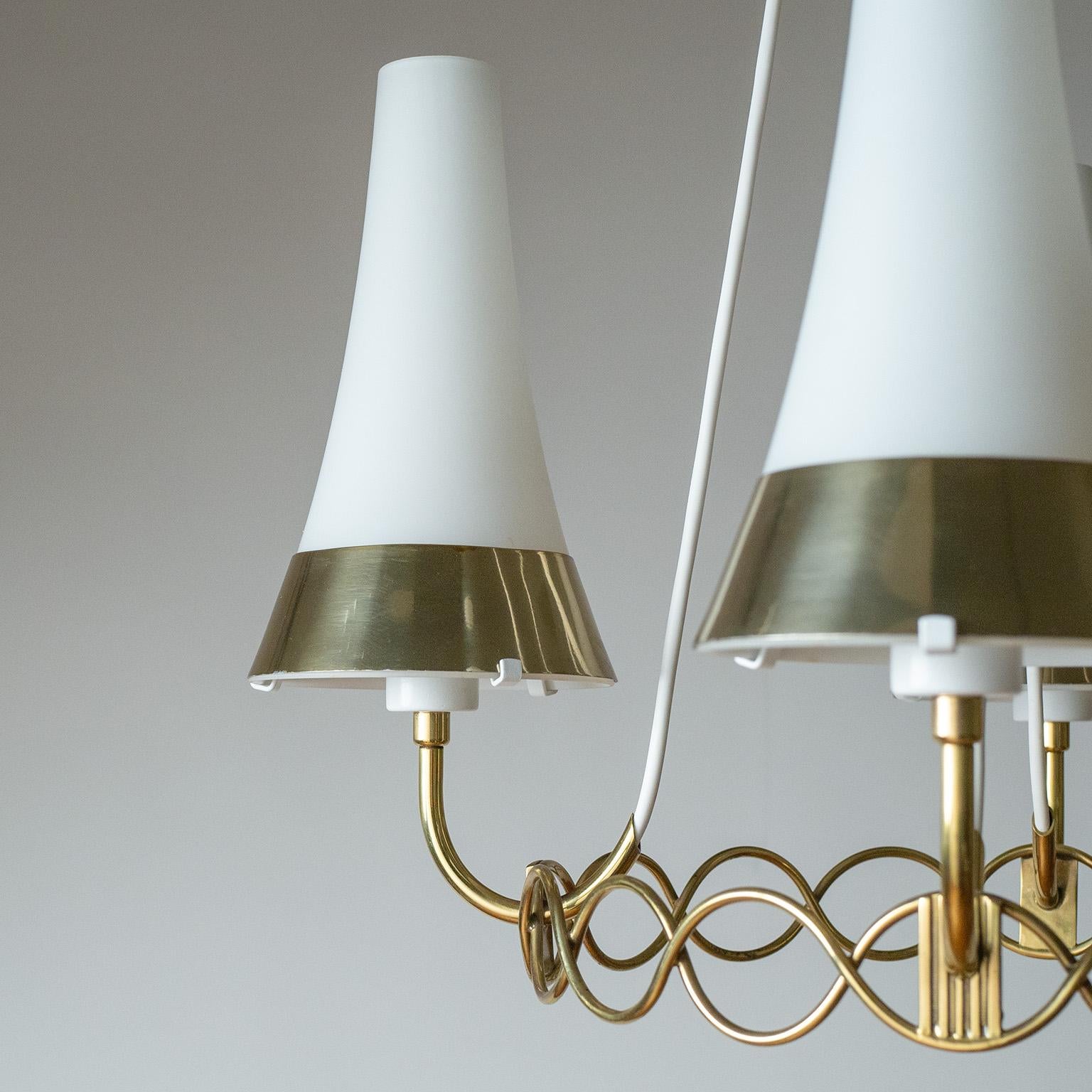 Austrian Brass And Glass Suspension Light, circa 1960 For Sale 1