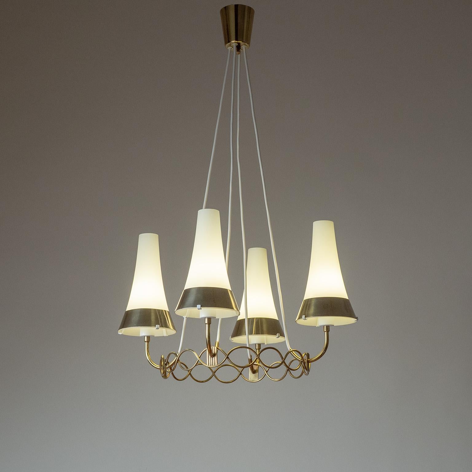 Austrian Brass And Glass Suspension Light, circa 1960 For Sale 3