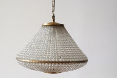 Austrian Brass and Lucite Pearls Chandelier 1950s