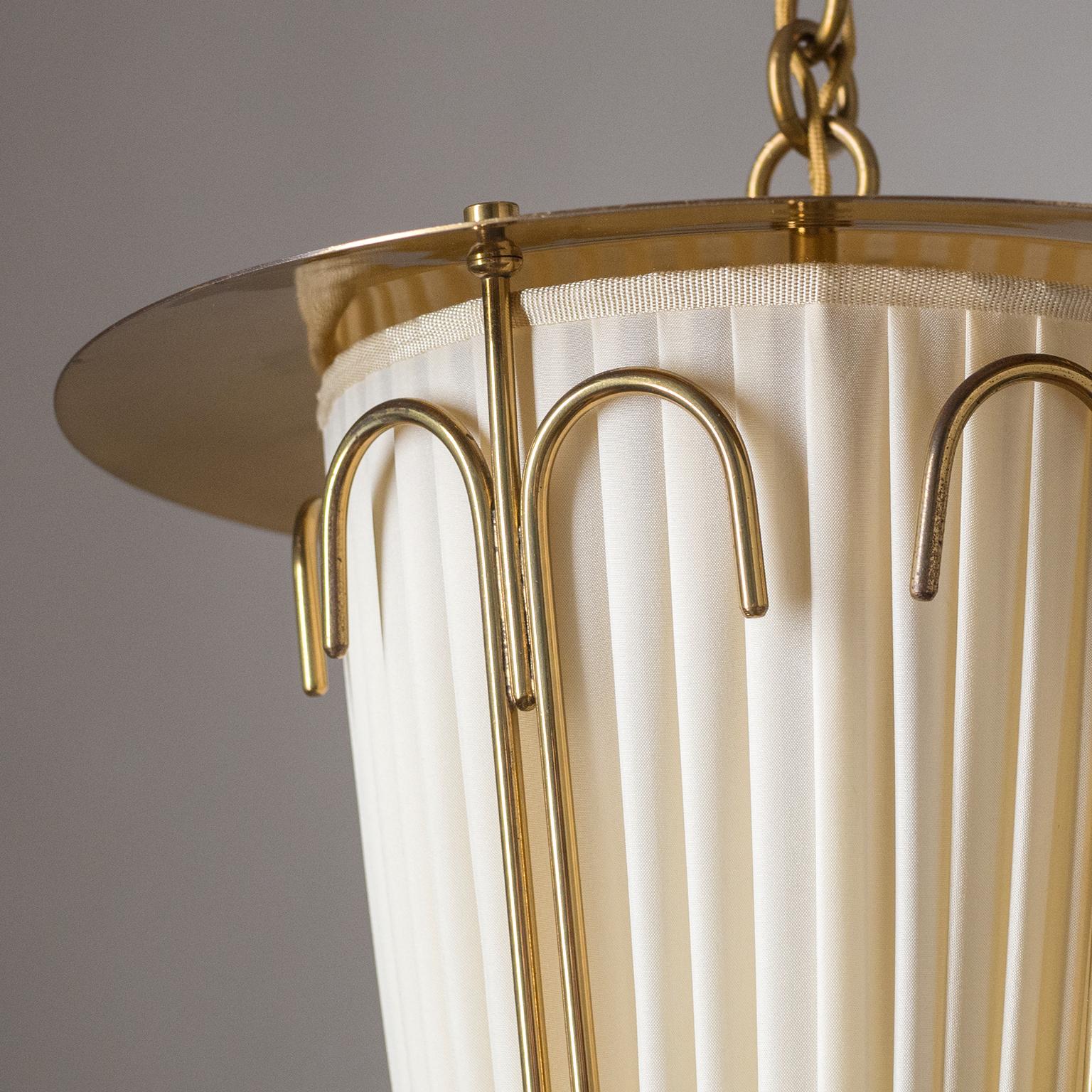 Mid-20th Century Austrian Brass Ceiling Light, 1940s, J.T. Kalmar