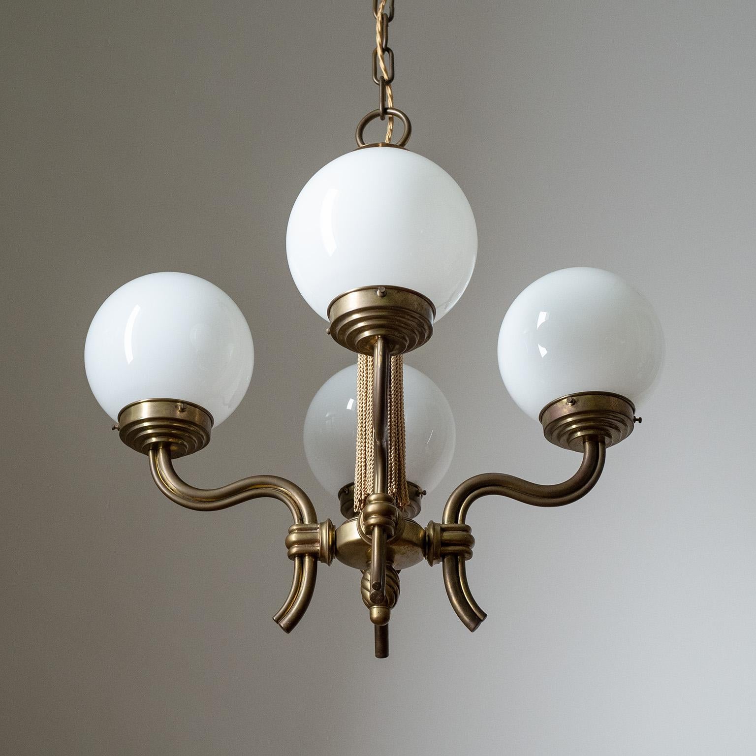 Austrian Brass Chandelier, 1930s 5