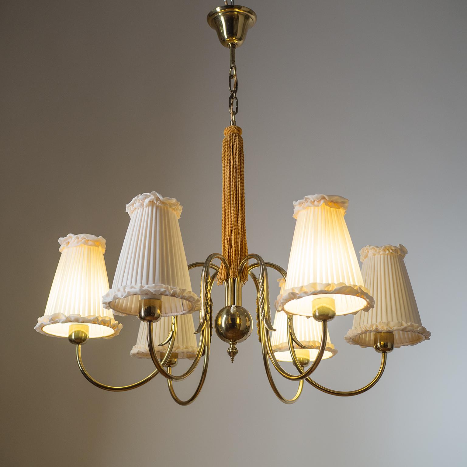 Austrian Brass Chandelier, 1930s 7