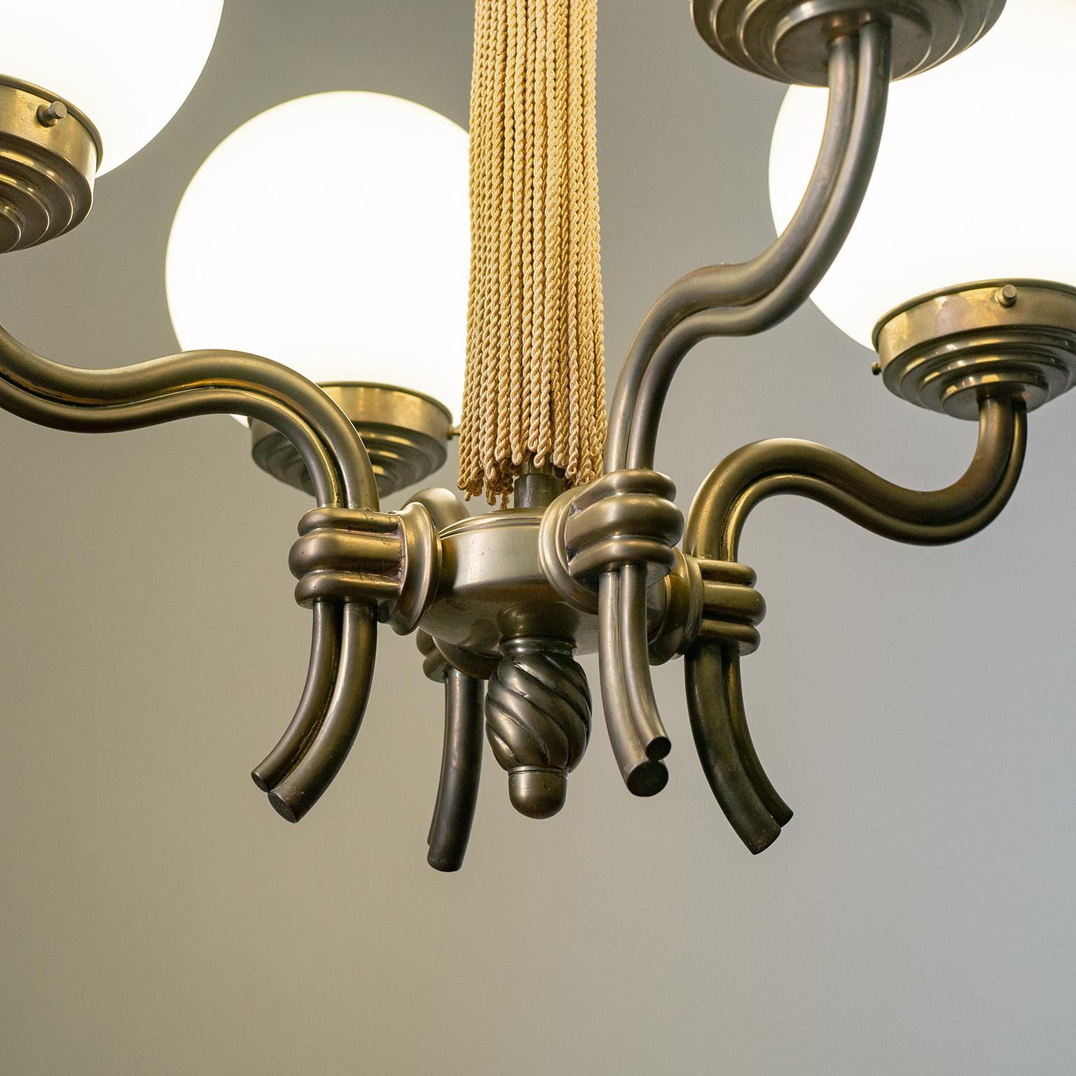 Austrian Brass Chandelier, 1930s 1