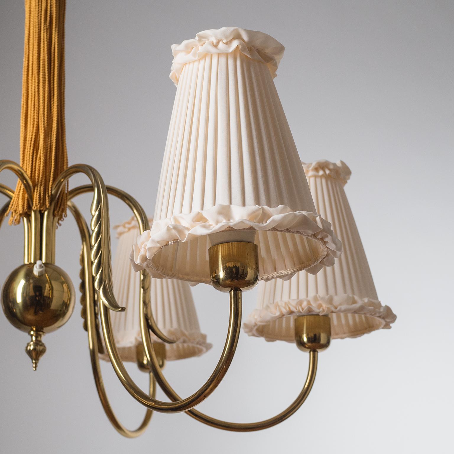 Austrian Brass Chandelier, 1930s 3