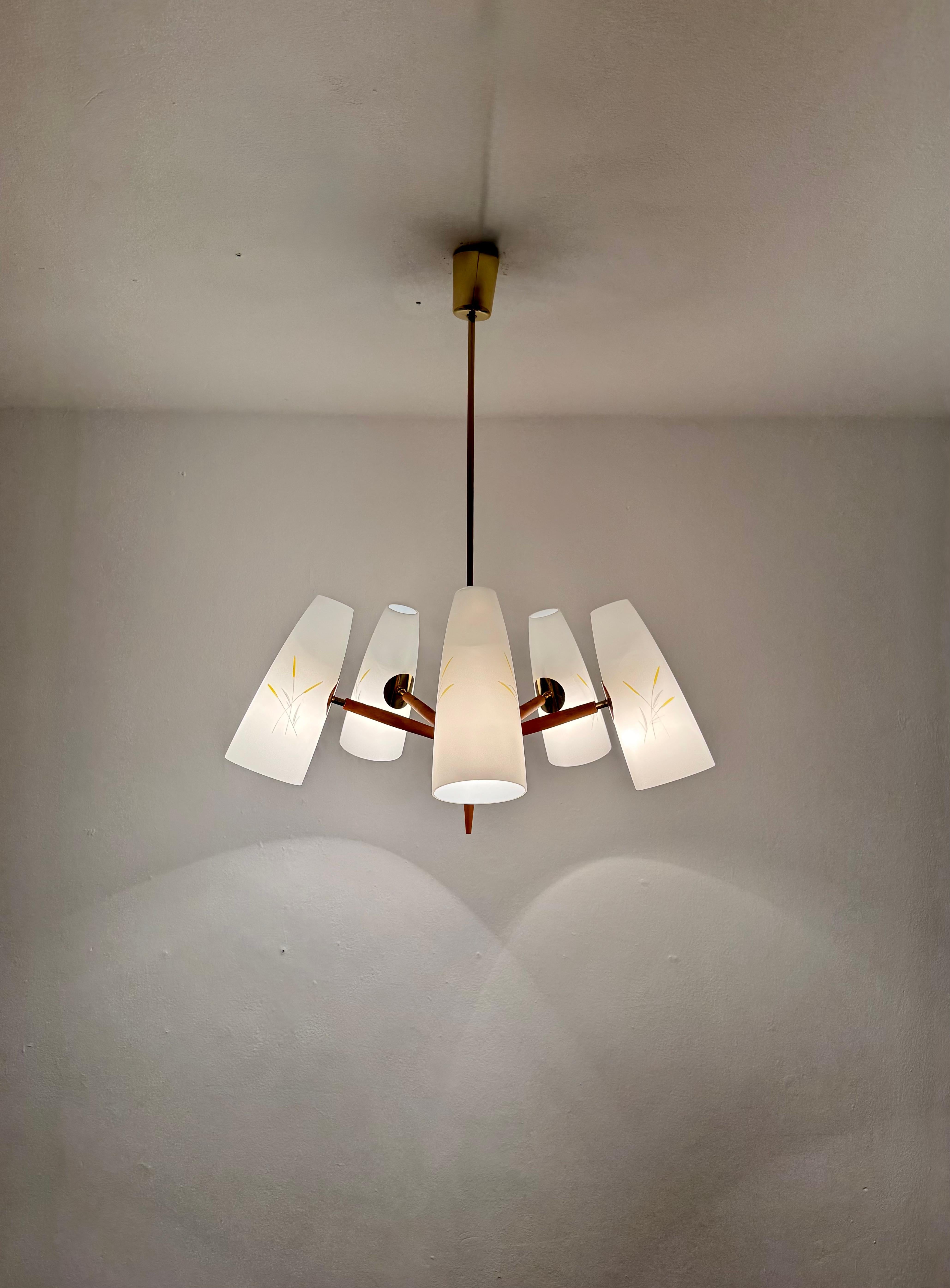 Austrian Brass Chandelier by Rupert Nikoll in vendita 3